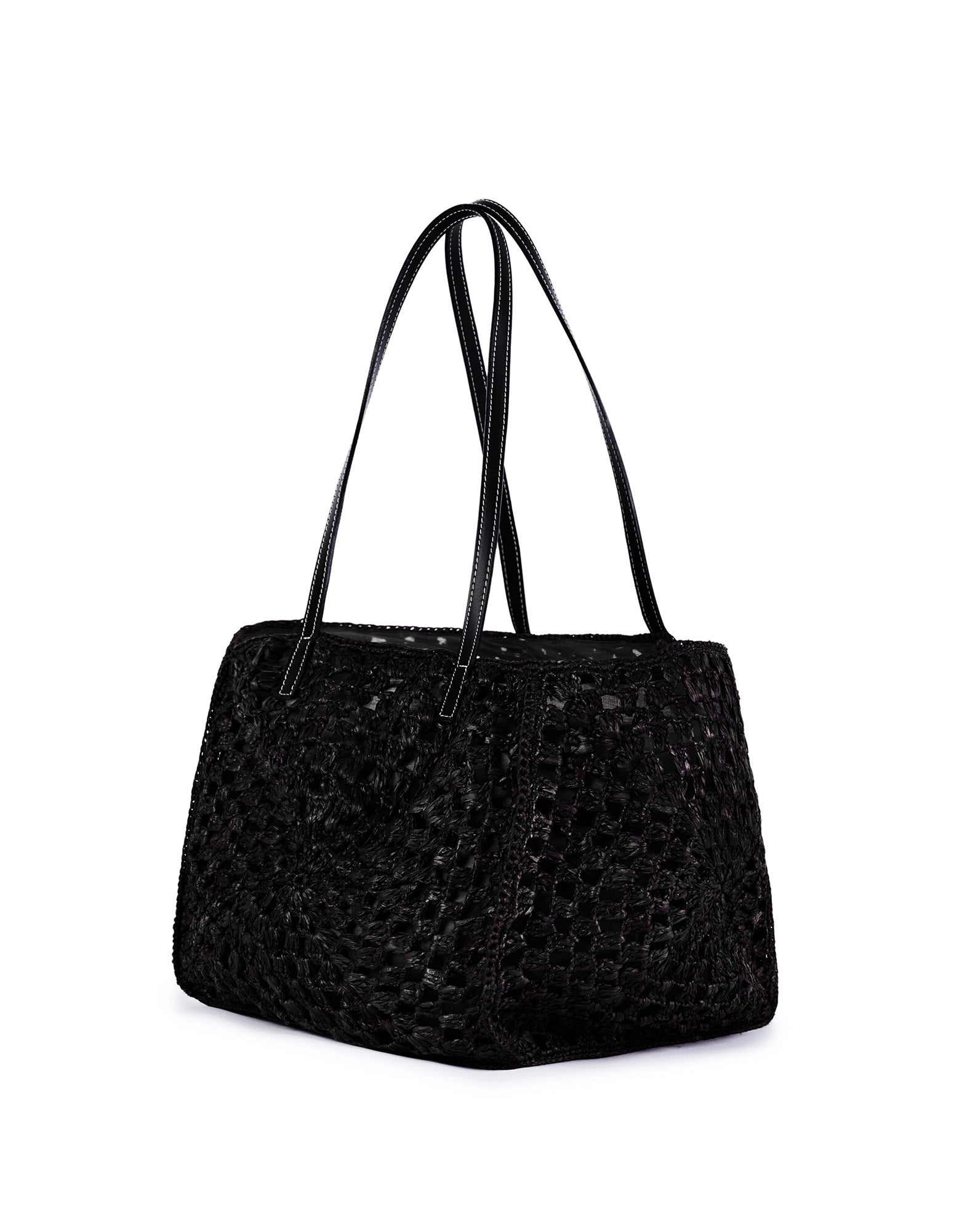 VIAMAILBAG Borsa in Rafia Crochet Black