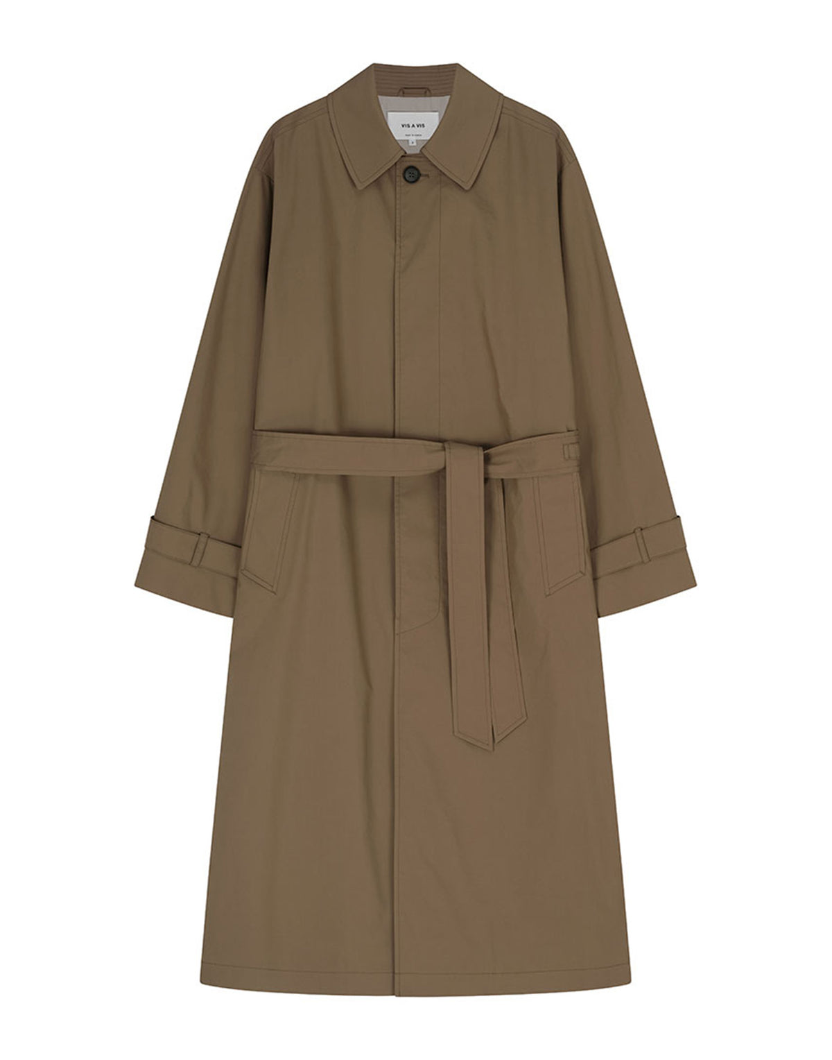 VIS A VIS Typewriter Belted Mac Coat Beige