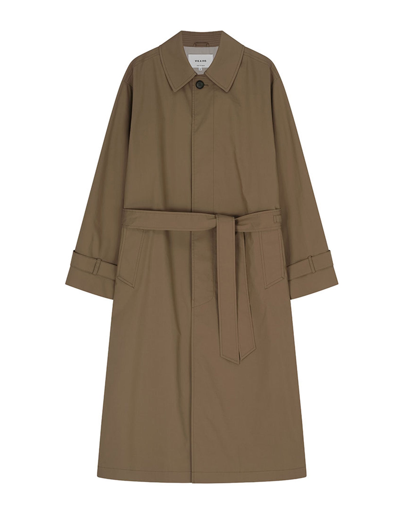 VIS A VIS Typewriter Belted Mac Coat Beige
