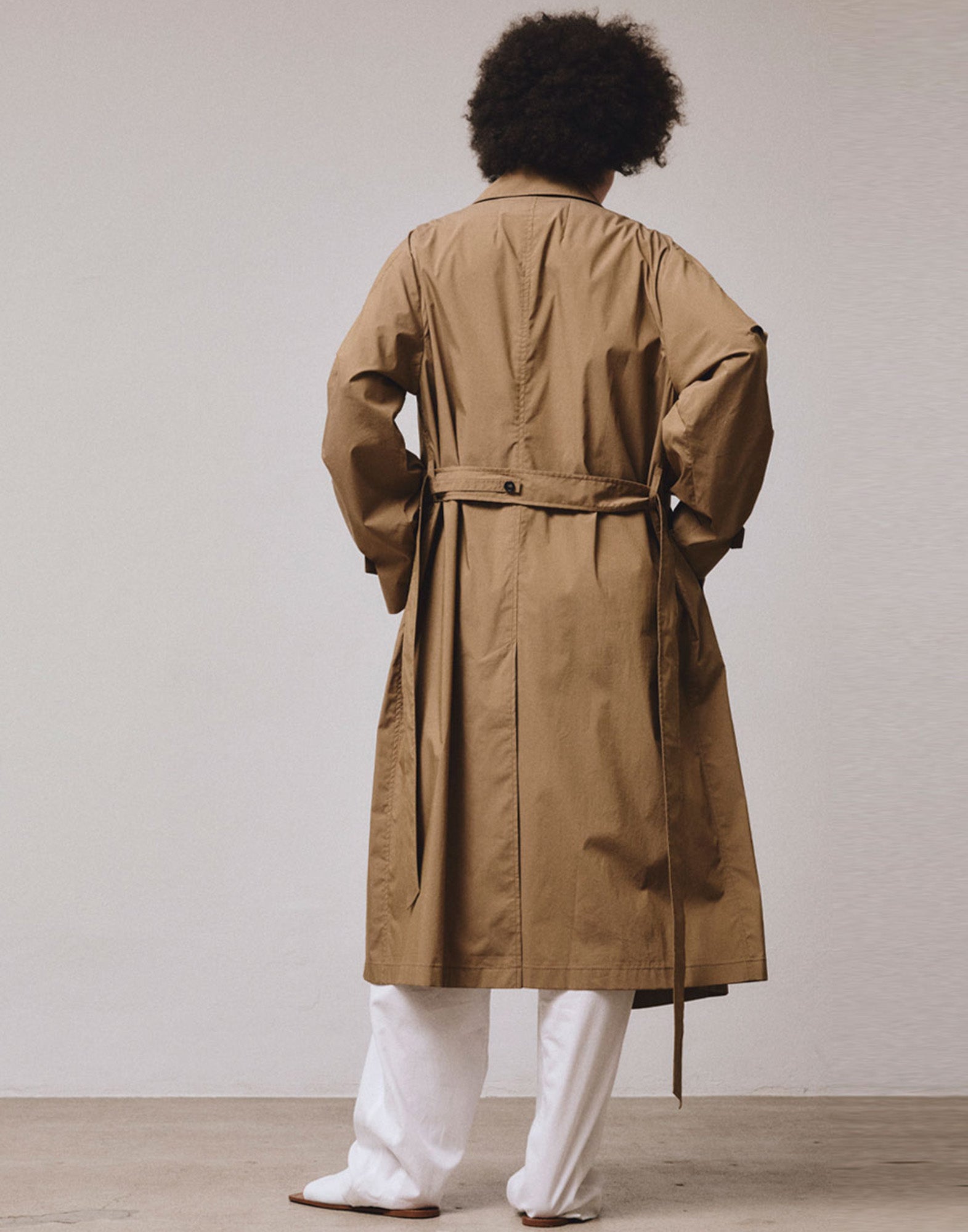 VIS A VIS Typewriter Belted Mac Coat Beige