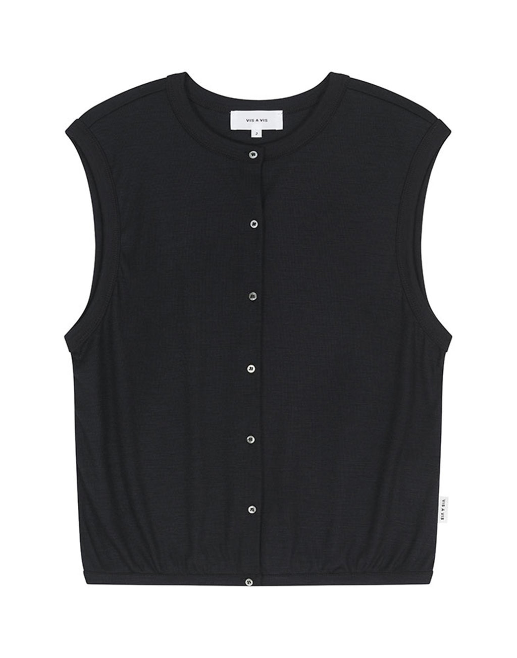 VIS A VIS Gilet Super 120’s Wool Jersey Nero