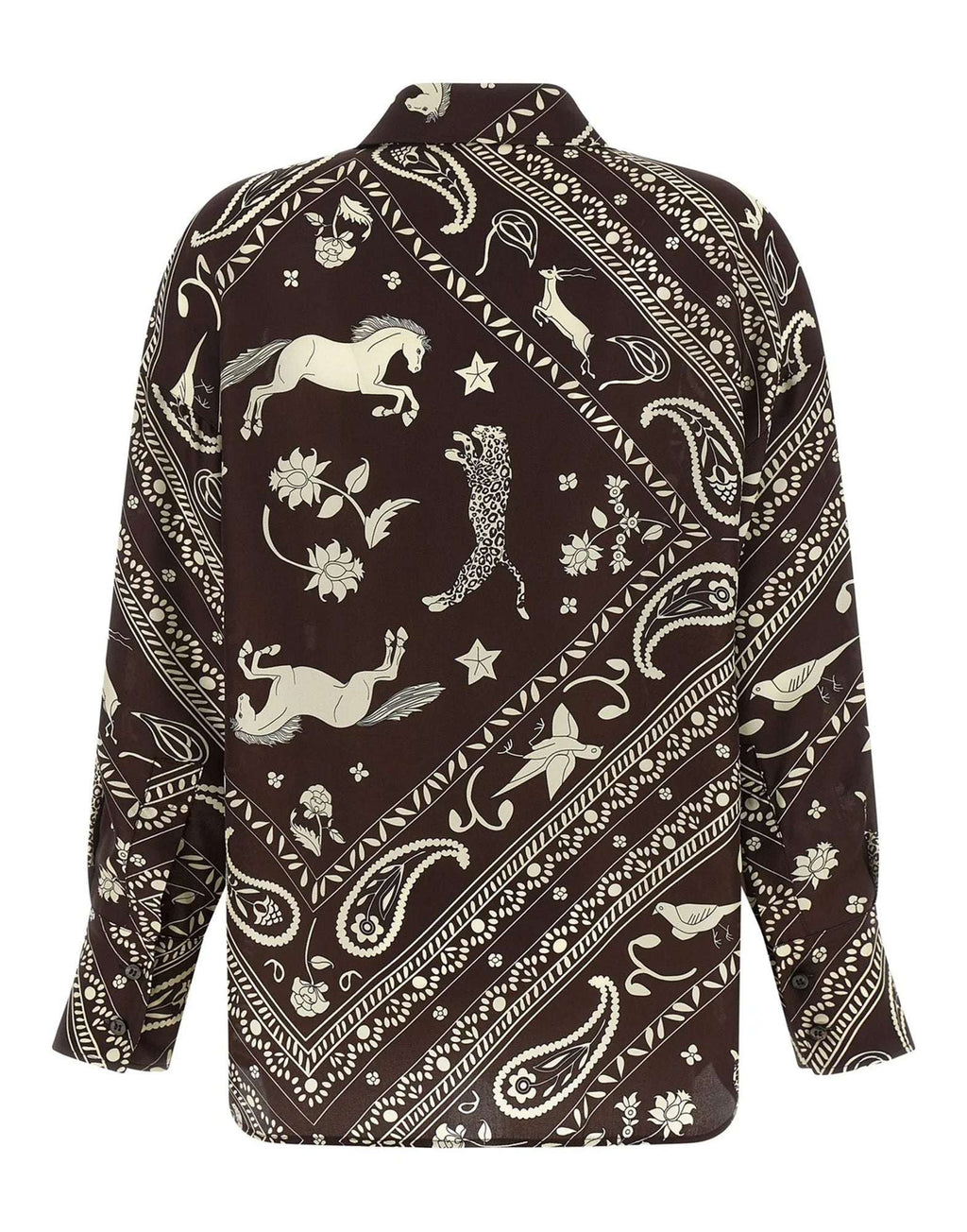 ALBERTO BIANI Camicia in Seta Stampa Paisley Ciocco