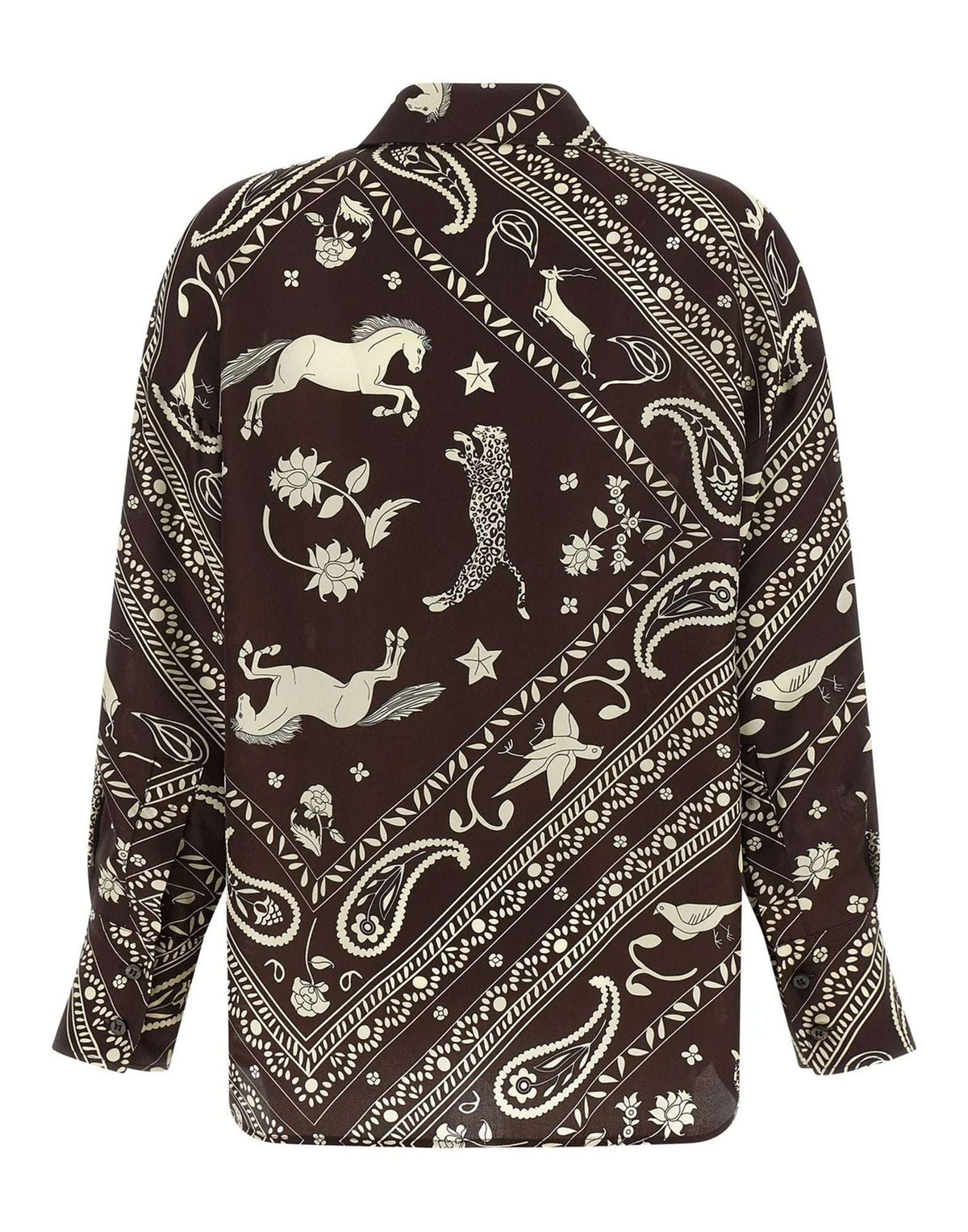 ALBERTO BIANI Camicia in Seta Stampa Paisley Ciocco
