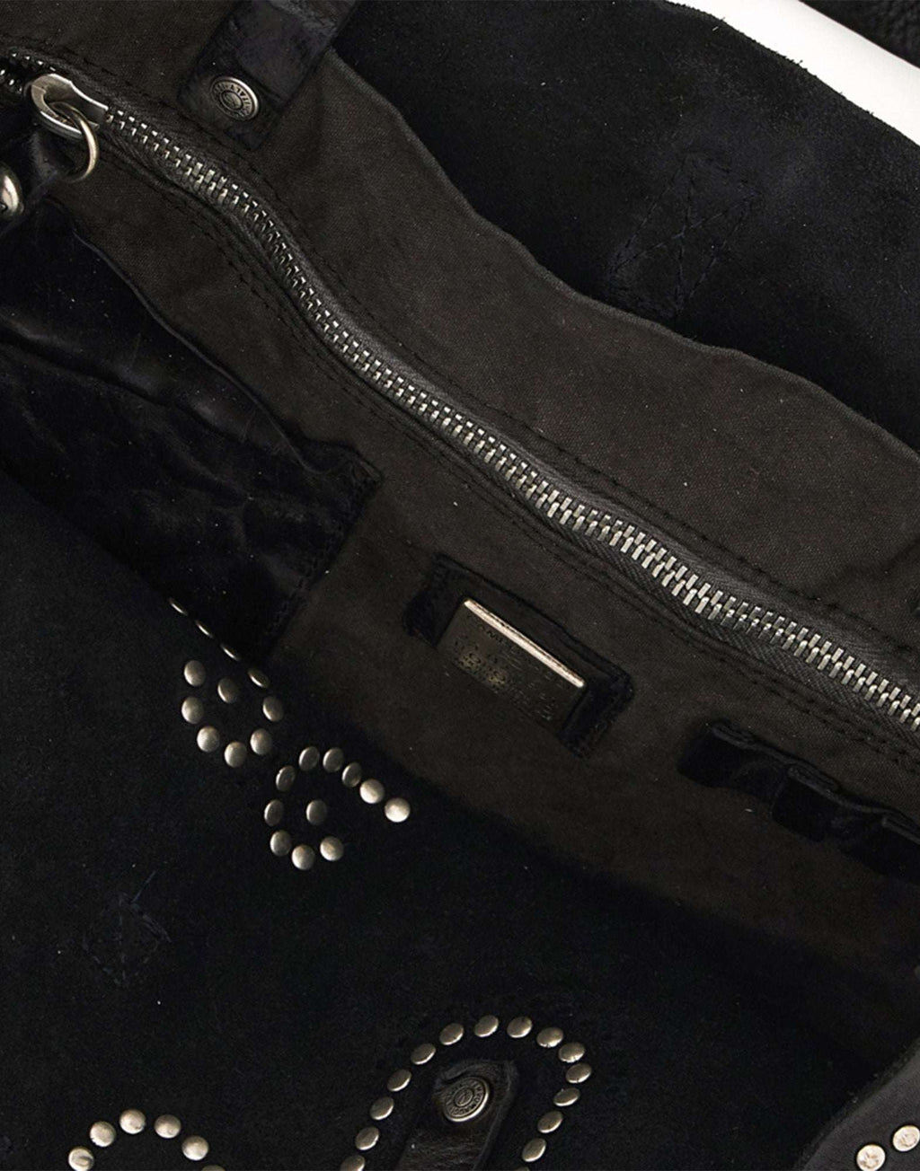 CAMPOMAGGI Borsa Shopping in Pelle con Borchie Nera