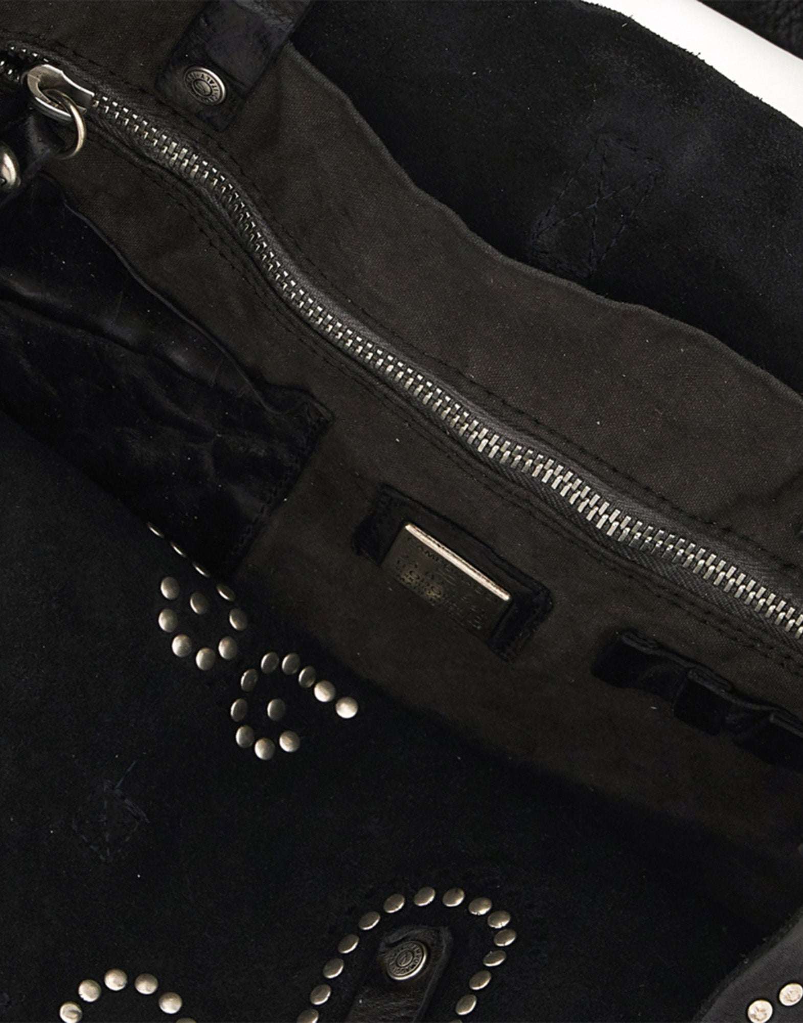 CAMPOMAGGI Borsa Shopping in Pelle con Borchie Nera