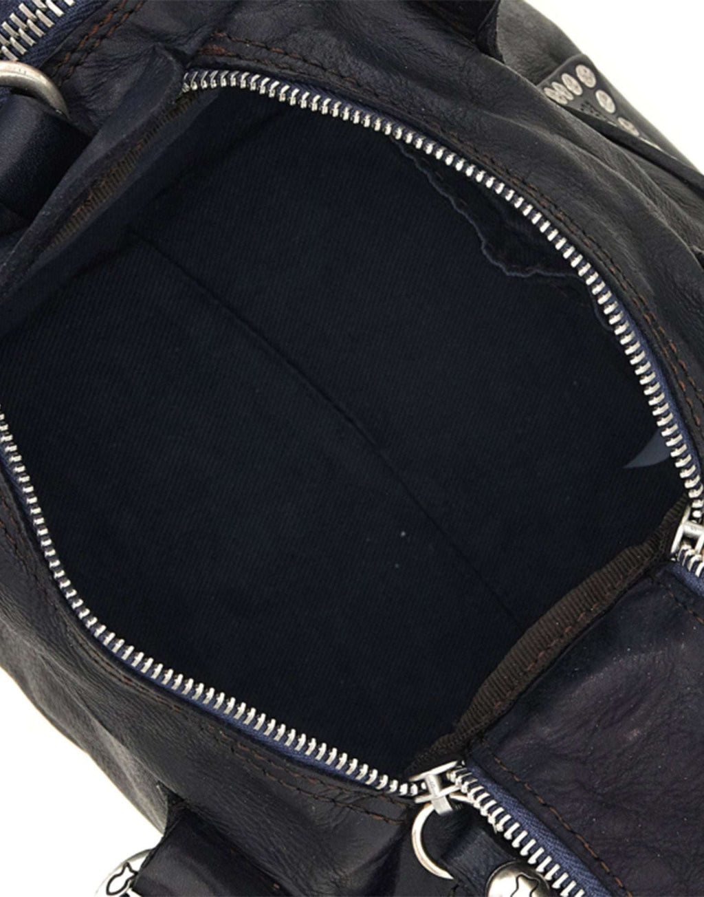 CAMPOMAGGI Borsa Bauletto in Pelle con Borchie Nera