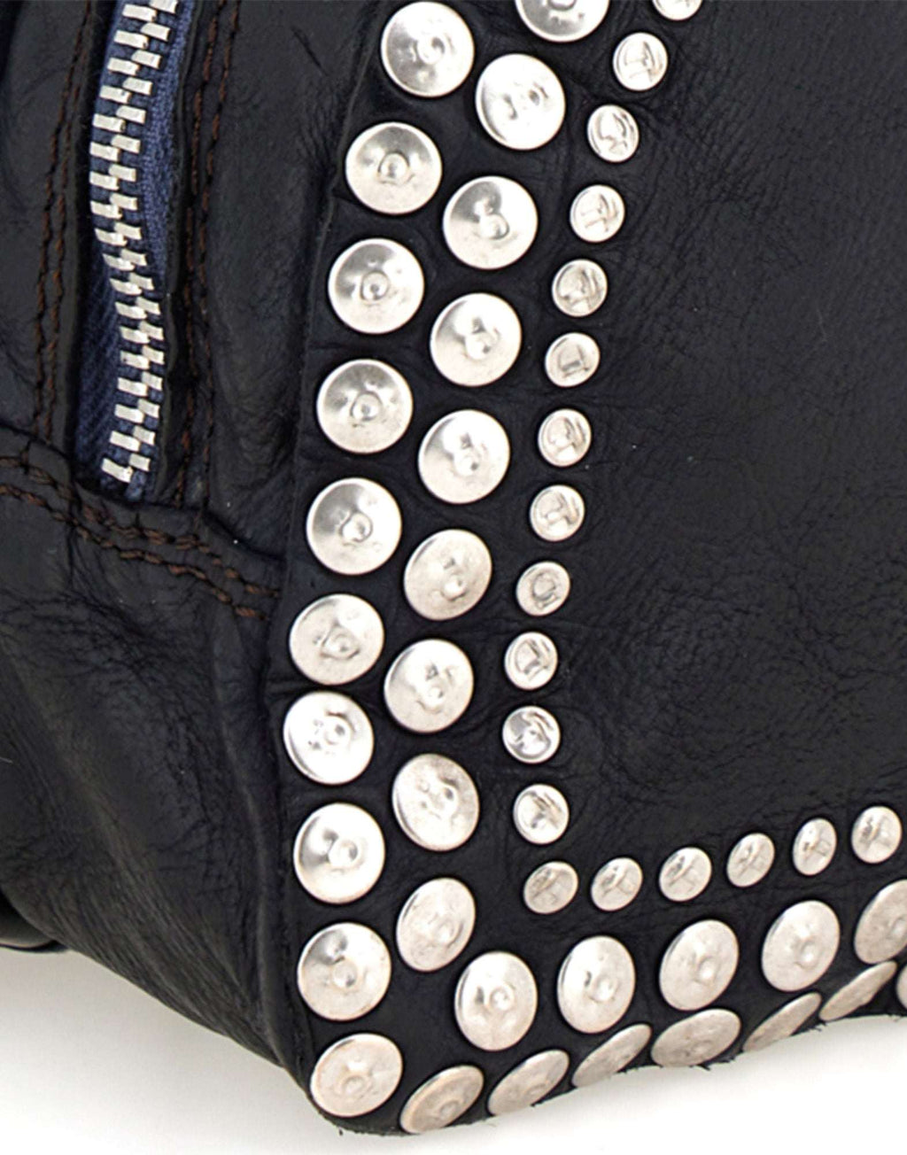 CAMPOMAGGI Borsa Bauletto in Pelle con Borchie Nera