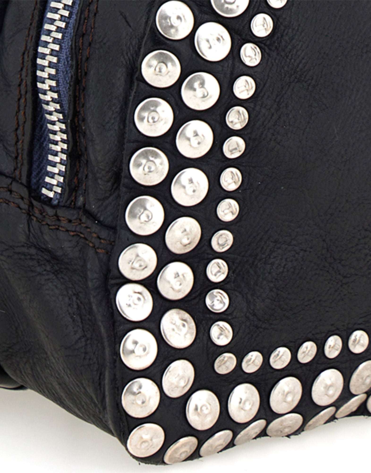 CAMPOMAGGI Borsa Bauletto in Pelle con Borchie Nera
