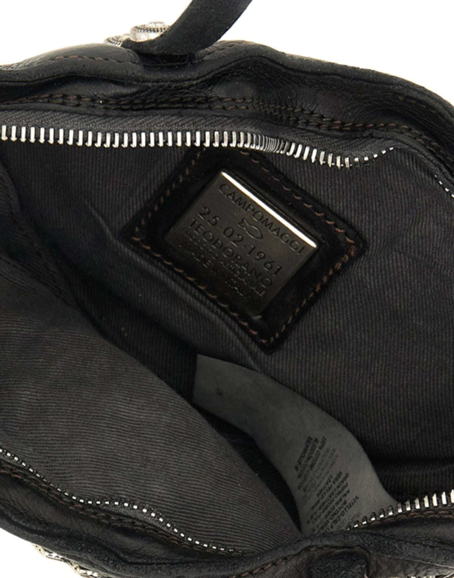 CAMPOMAGGI Borsa Valentina a Cuore in Pelle con Borchie Nera