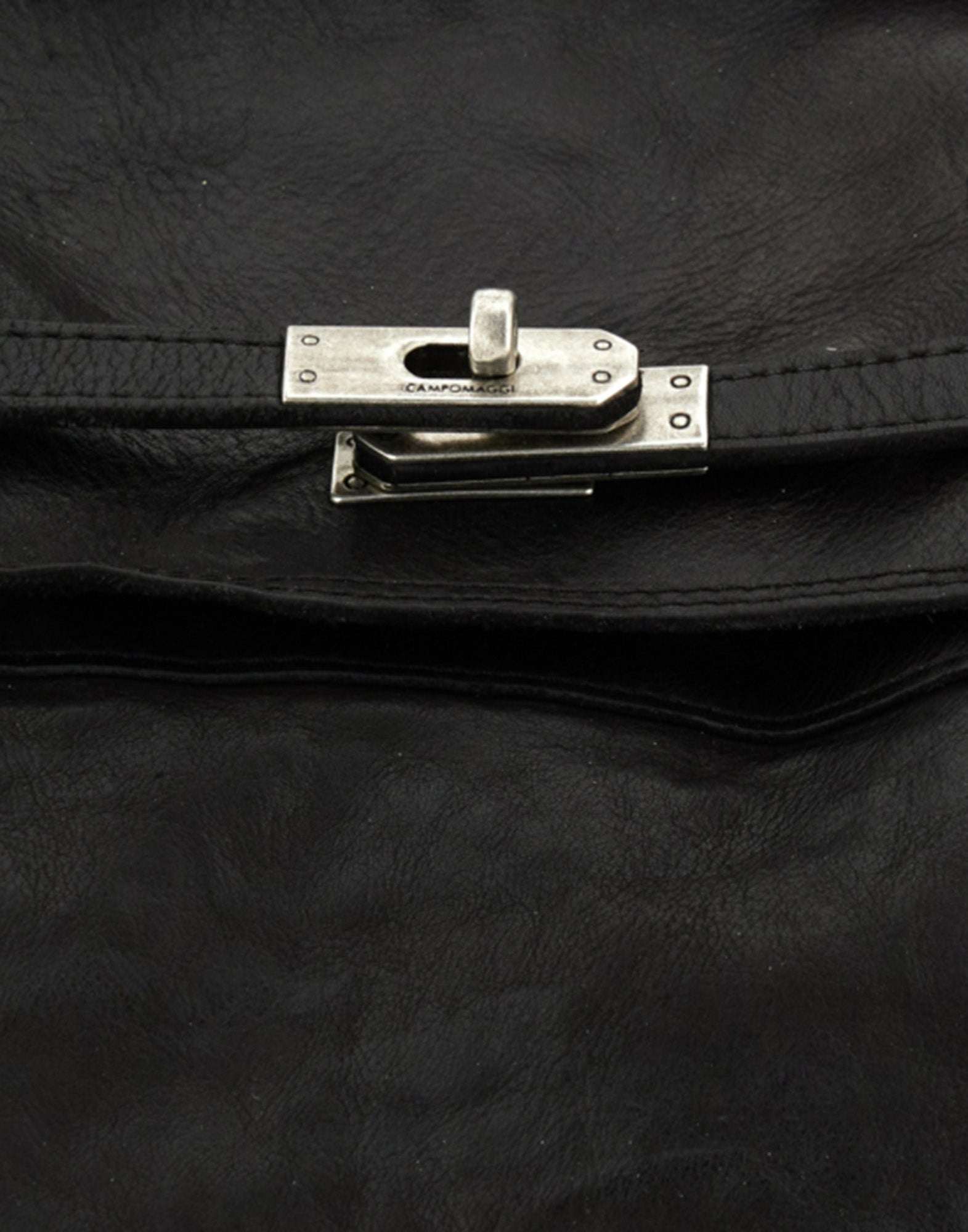 CAMPOMAGGI Borsa Shopping Larice in Pelle Nera