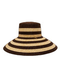 CATARZI Fedora Ampia in Paglia a Righe Naturale/Moro