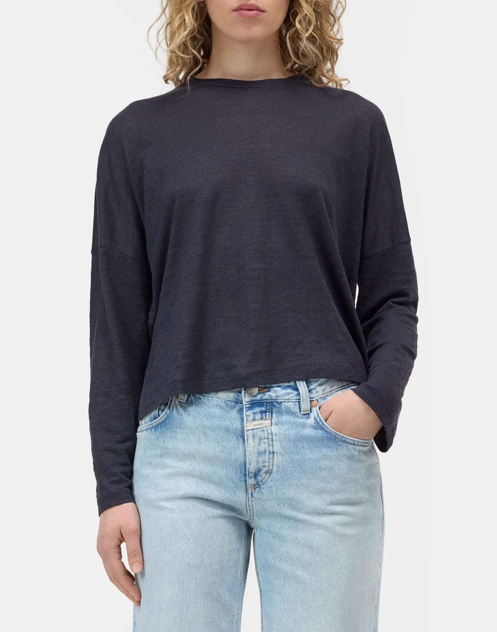 CLOSED Maglia Manica Lunga in Lino Dark Night