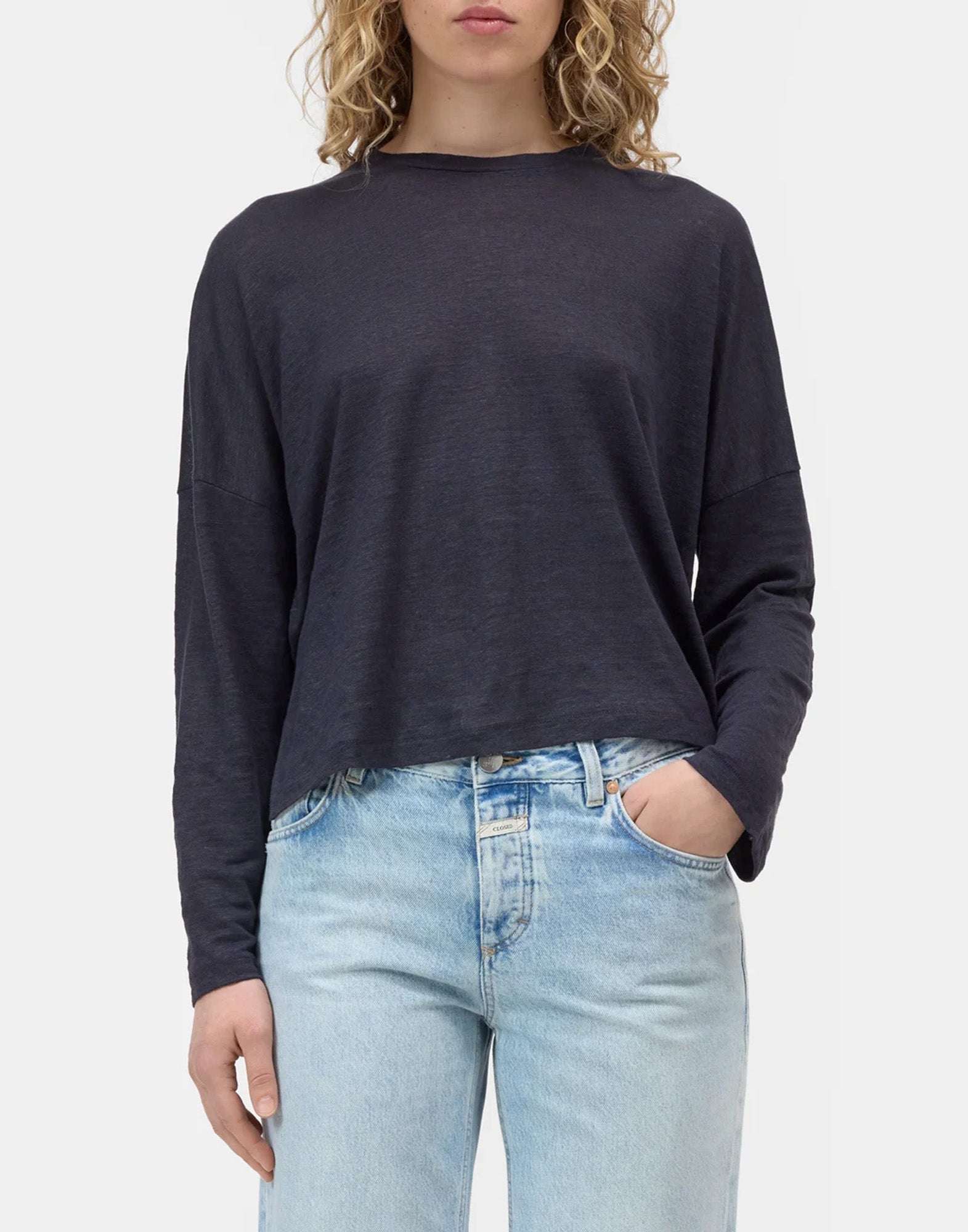 CLOSED Maglia Manica Lunga in Lino Dark Night