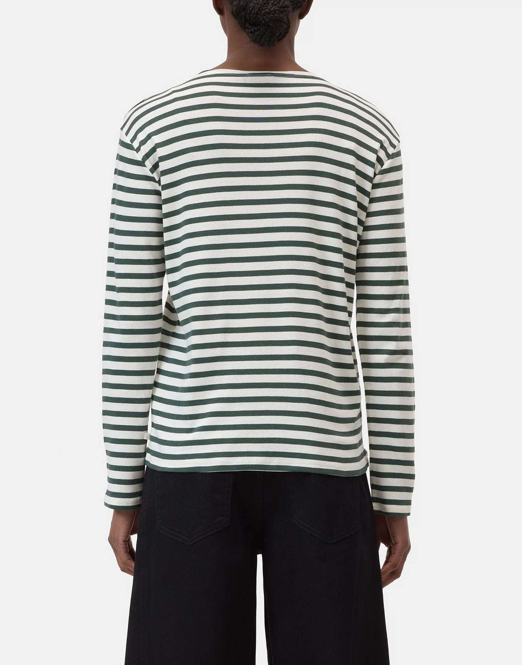 CLOSED Maglia a Maniche Lunghe in Jersey Rigato Royal Green