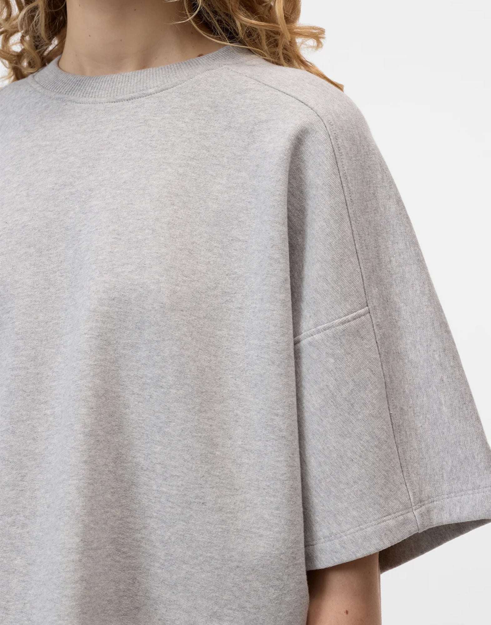CLOSED T-Shirt in Felpa di Cotone Grigio Melange