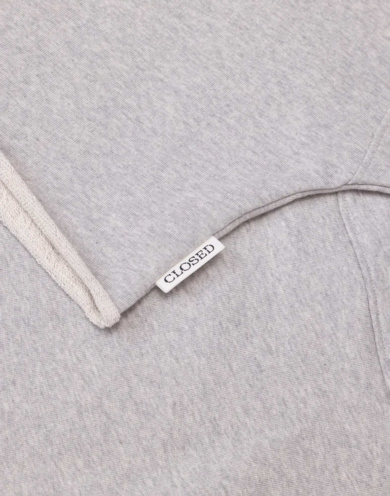 CLOSED T-Shirt in Felpa di Cotone Grigio Melange