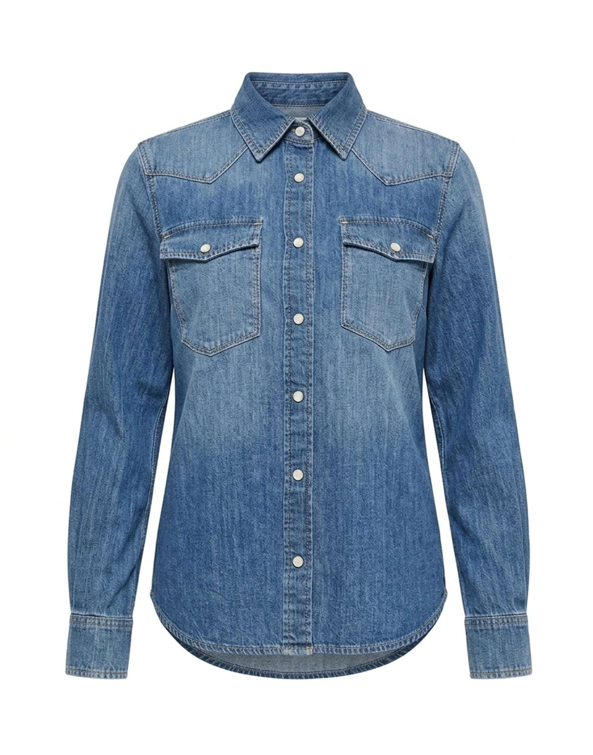 DEPARTMENT FIVE Camicia Slim Texana in Denim Cotone e Lino
