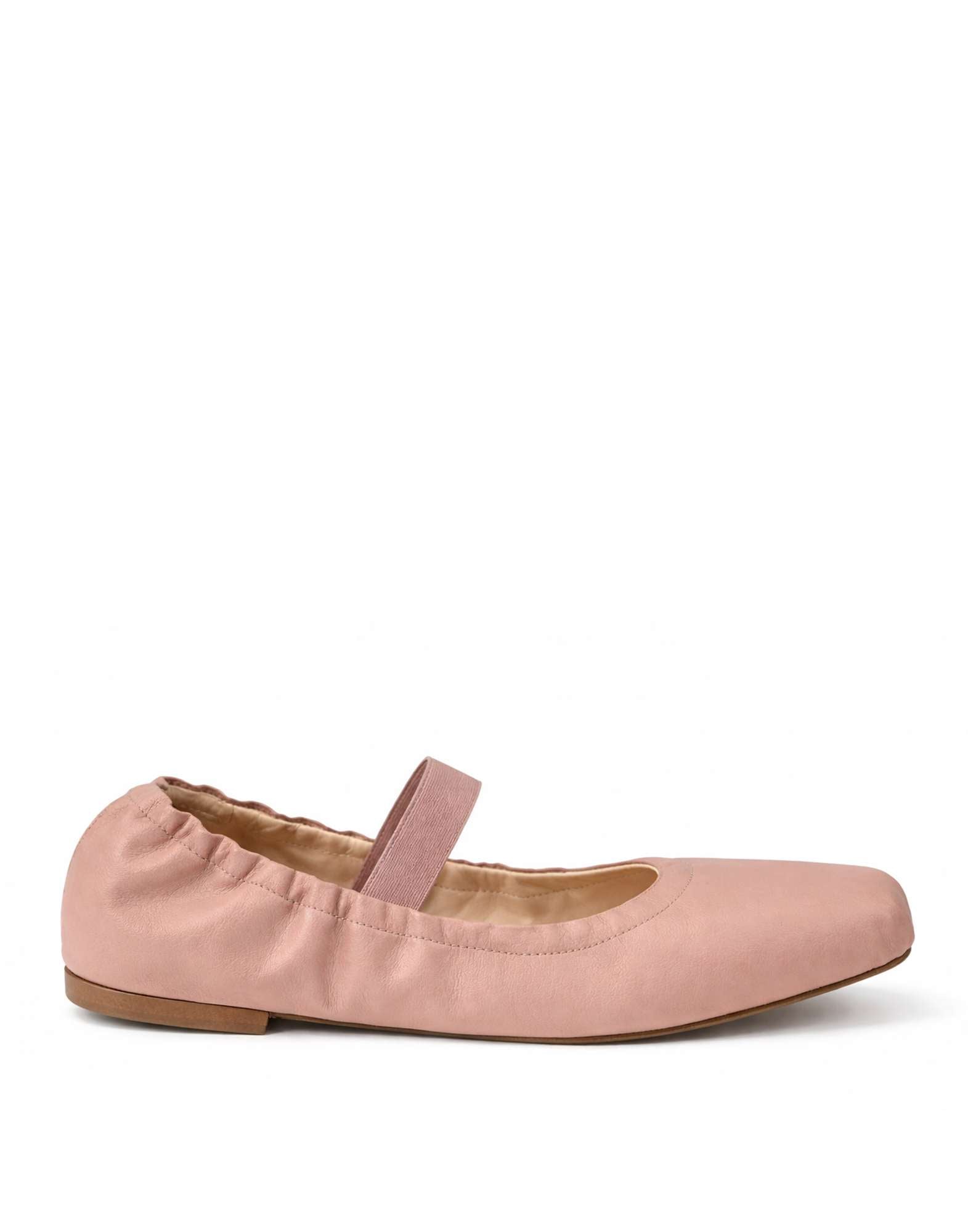 DOUUOD Ballerine Arricciate con Cinturino Cipria
