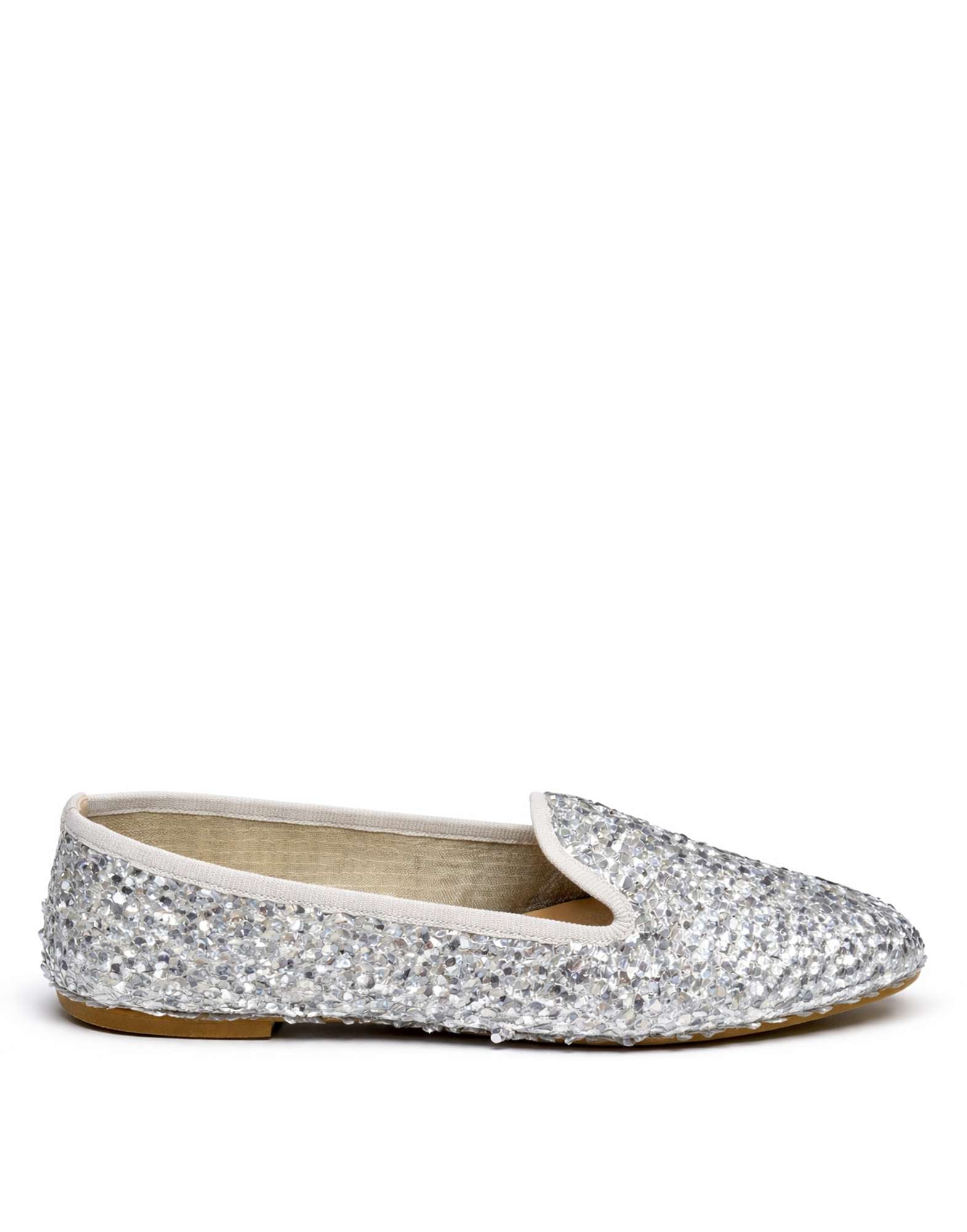 DOUUOD Slip On in Paillettes Argento