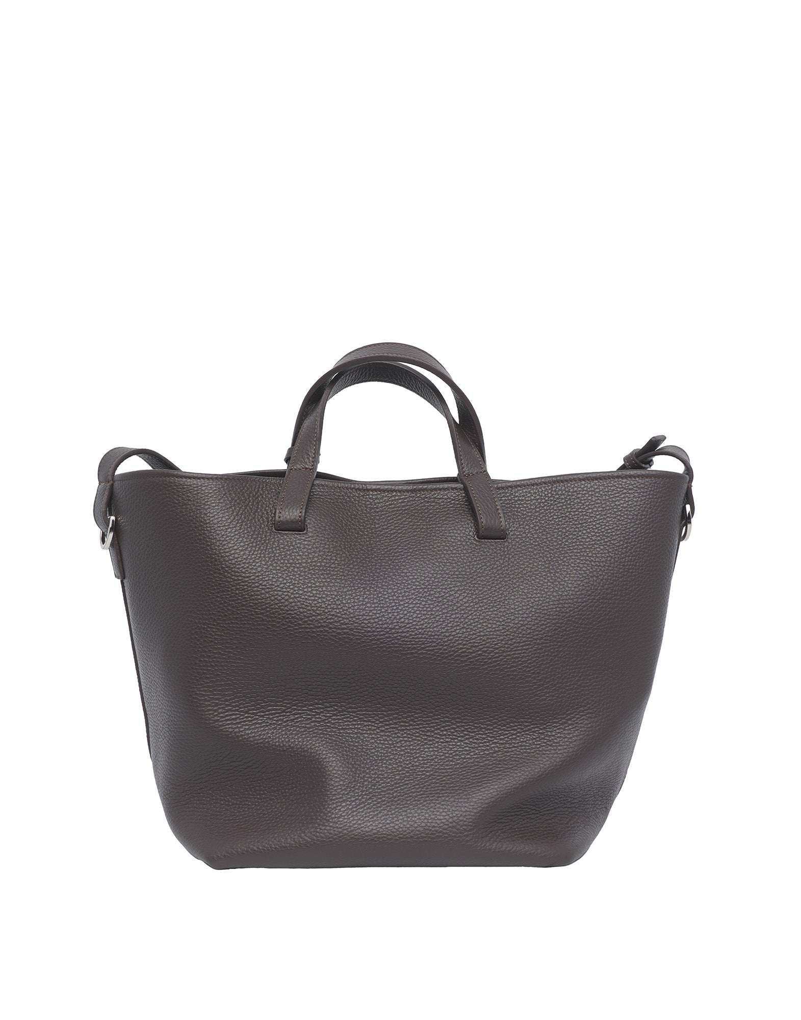 DOUUOD Borsa Shopping Giulia in Pelle Martellata Ebano