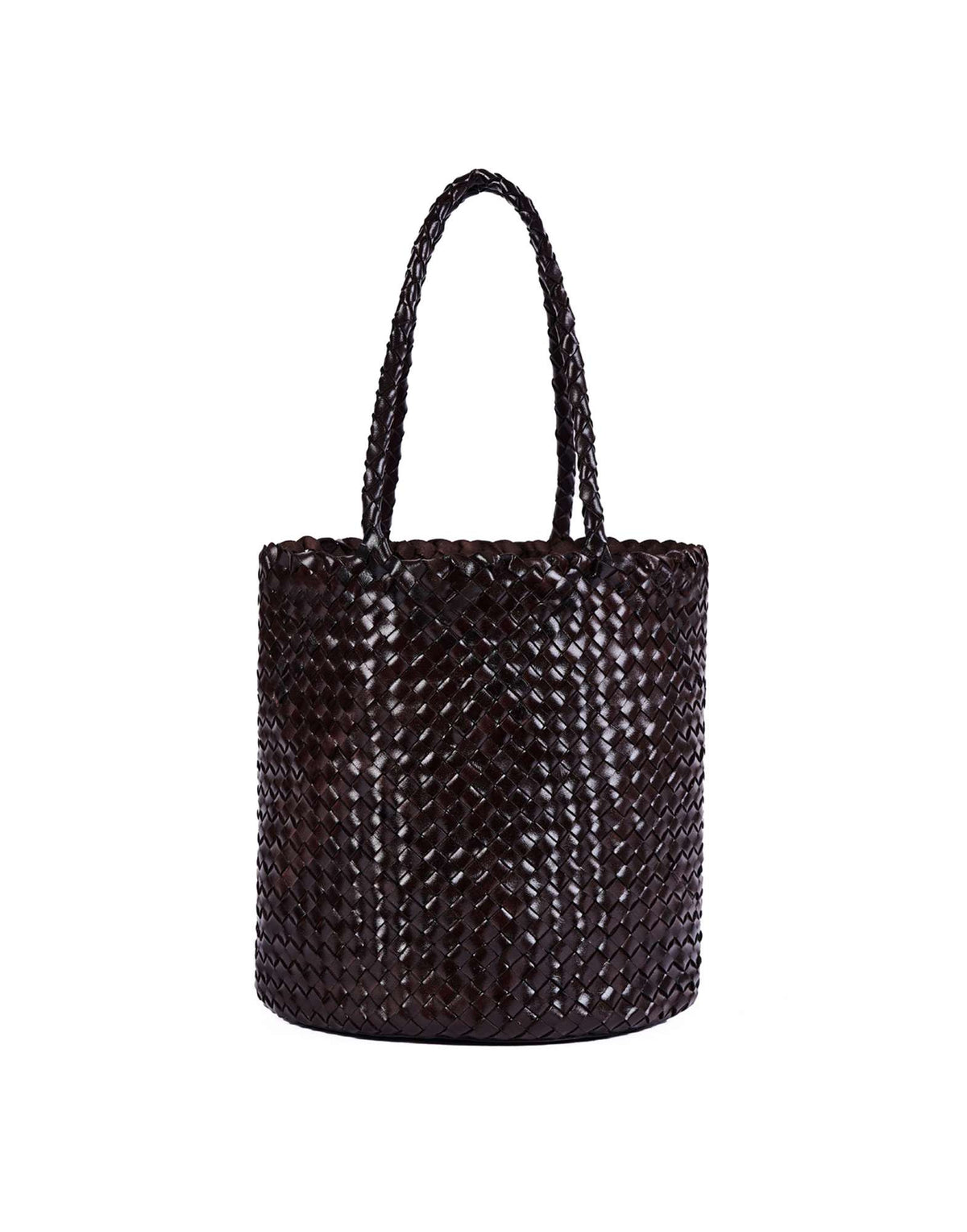 DOUUOD Borsa Secchiello in Pelle Intrecciata Testa Moro
