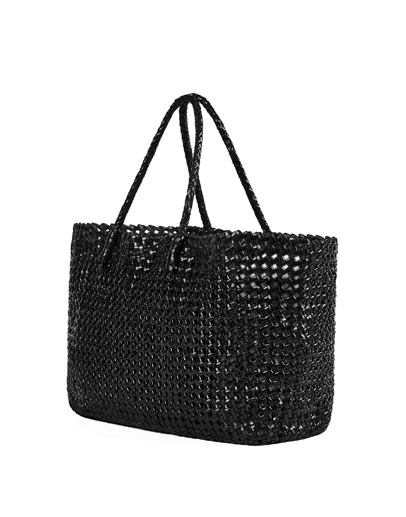DOUUOD Borsa Shopping in Pelle Intrecciata Testa di Moro