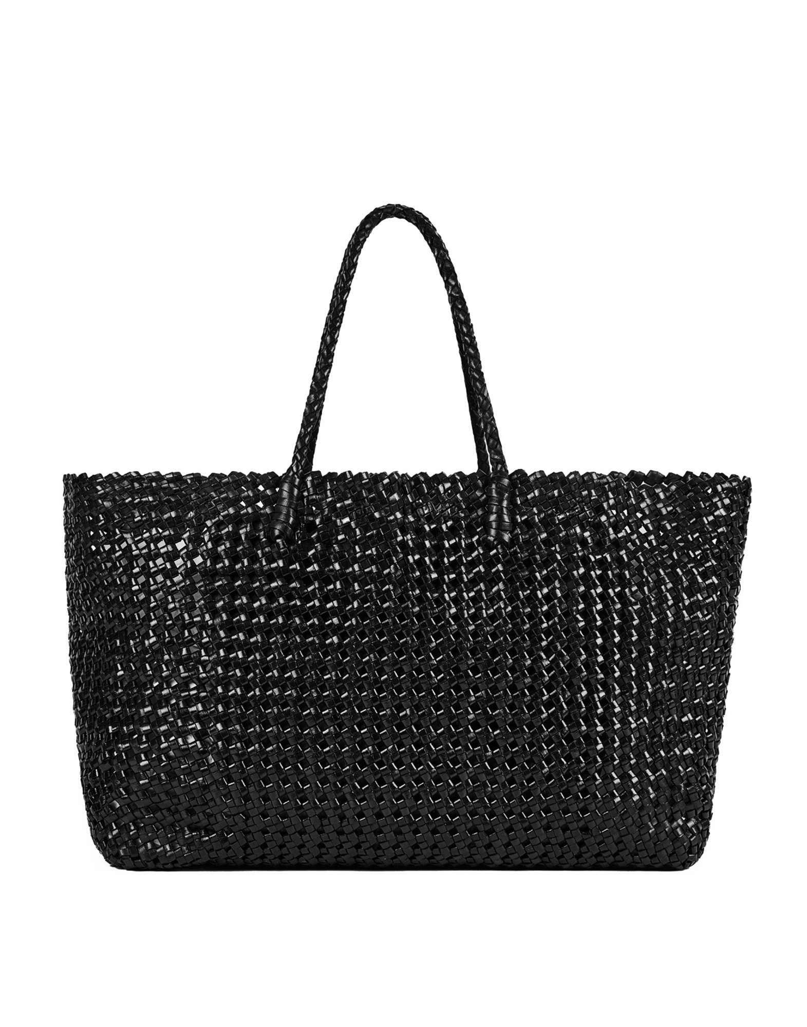 DOUUOD Borsa Shopping in Pelle Intrecciata Nera