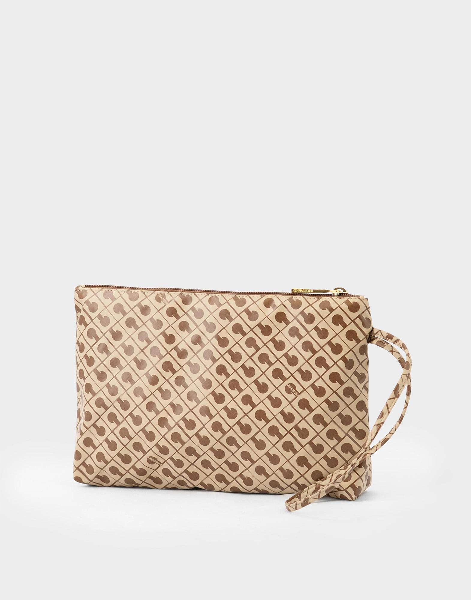 GHERARDINI Pouch con Zip Large in Softy Tabacco/Burro