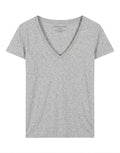 MAJESTIC FILATURES T-Shirt Scollo a V in Cotone Deluxe Grigio Melange