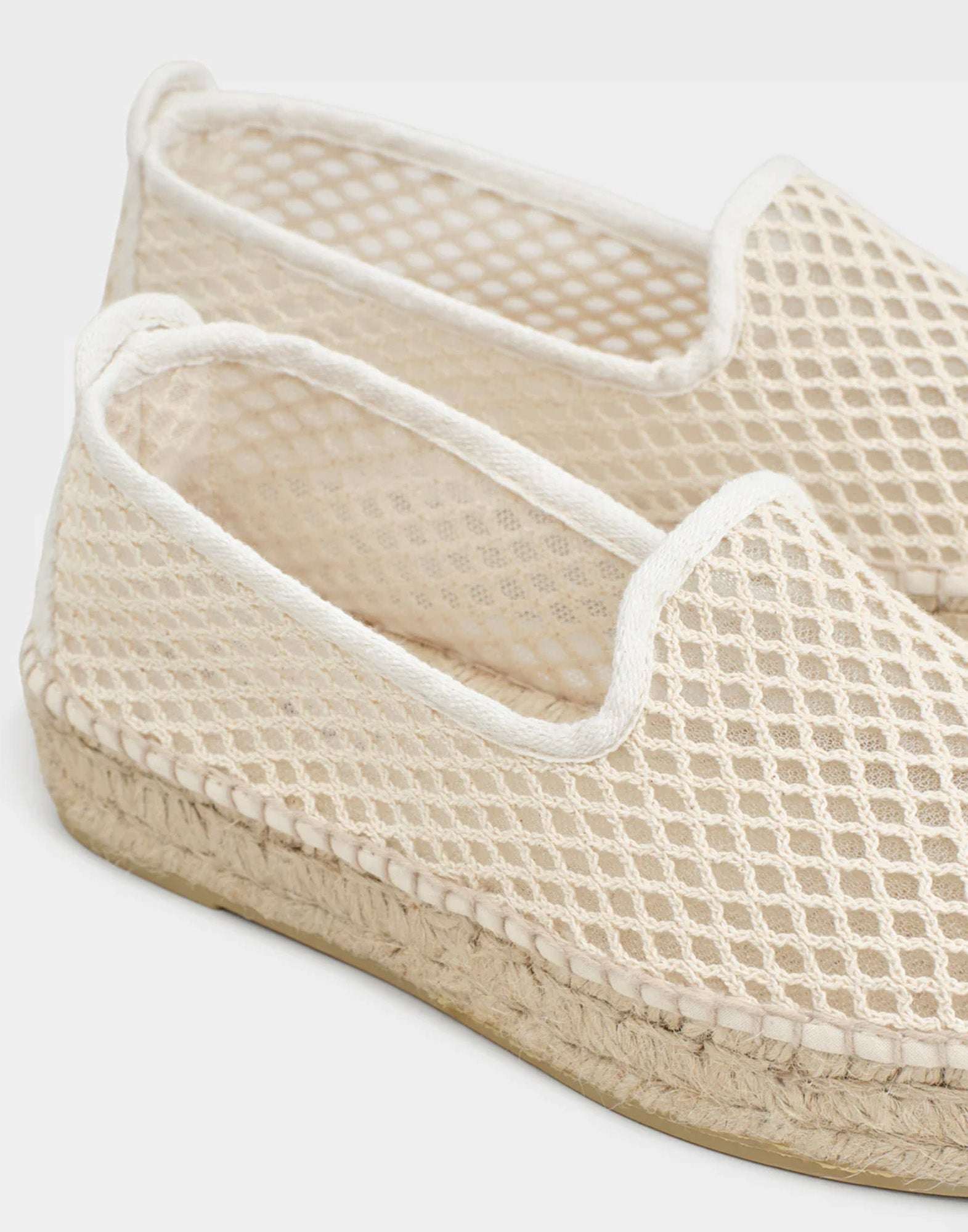 MANEBI Espadrillas in Rete di Cotone con Suola in Juta