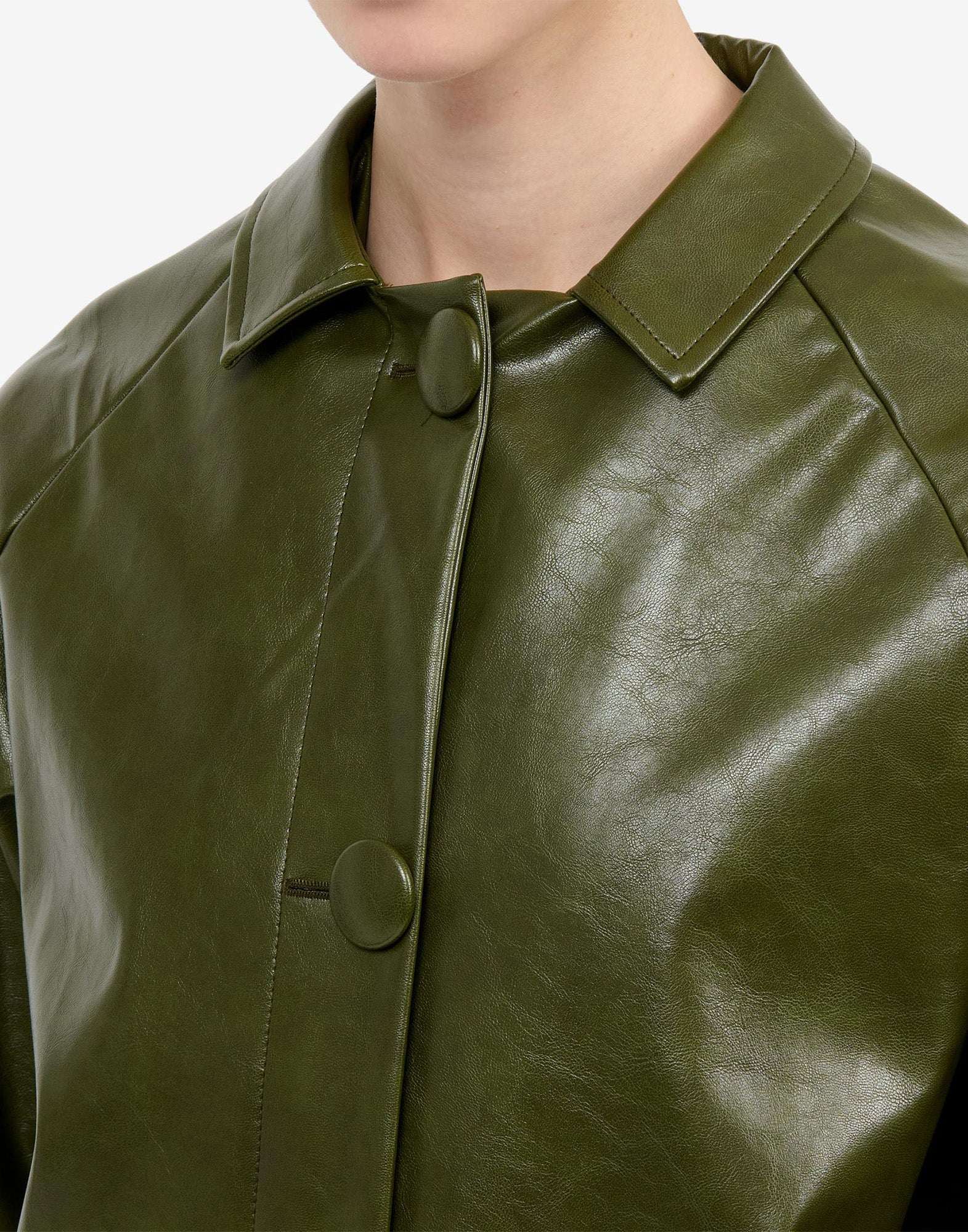 MM6 MAISON MARGIELA Cappotto in Eco Pelle Forest Green