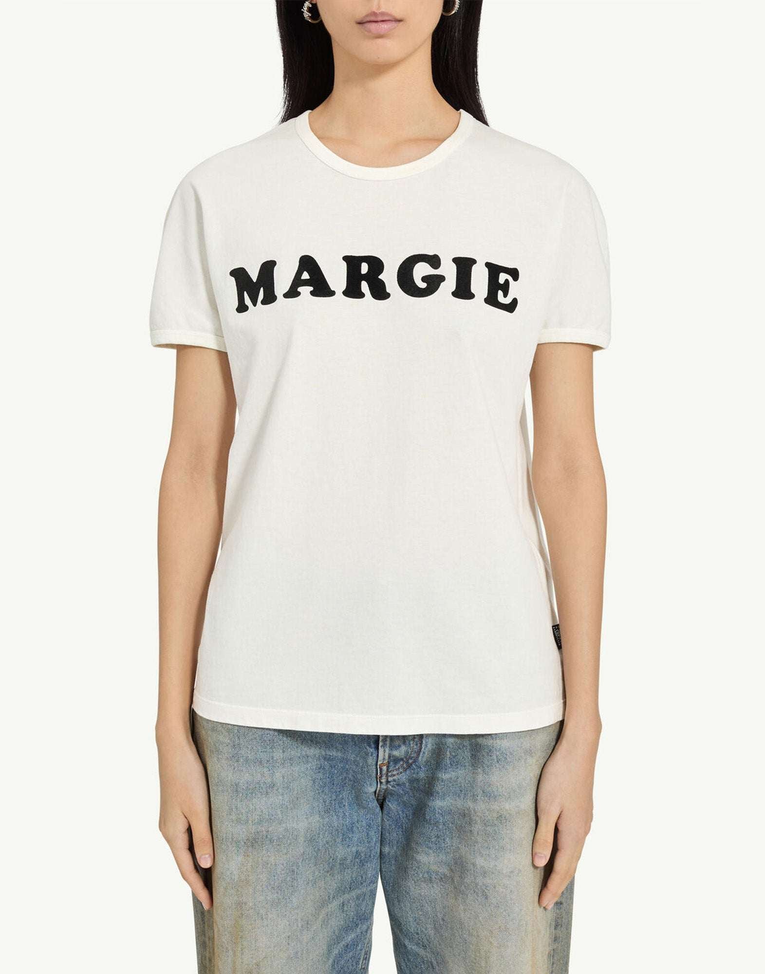 MM6 MAISON MARGIELA T-Shirt in Jersey di Cotone "Margie" Bianca