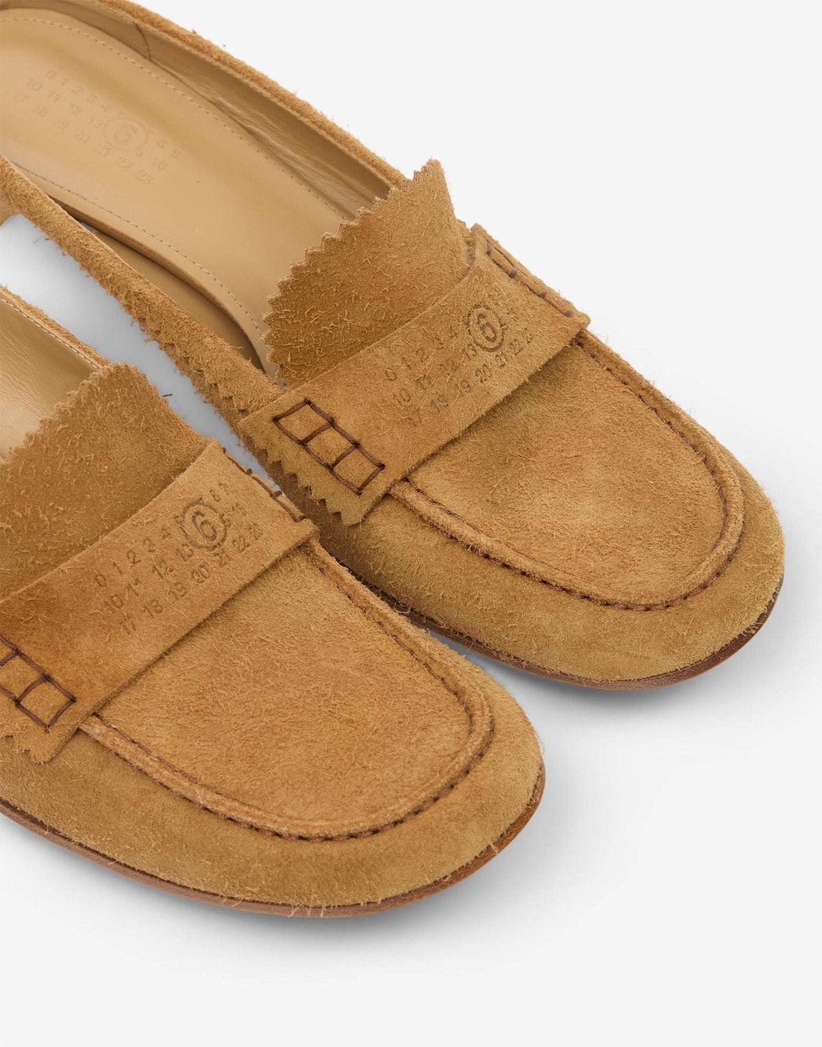 MM6 MAISON MARGIELA Mocassini Sabot in Crosta di Vitello con Penny Strap