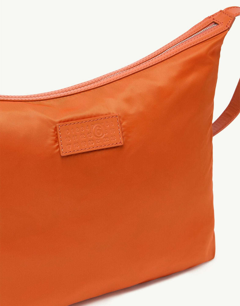 MM6 MAISON MARGIELA Numeric Crossbody Bag in Nylon Orange Tiger