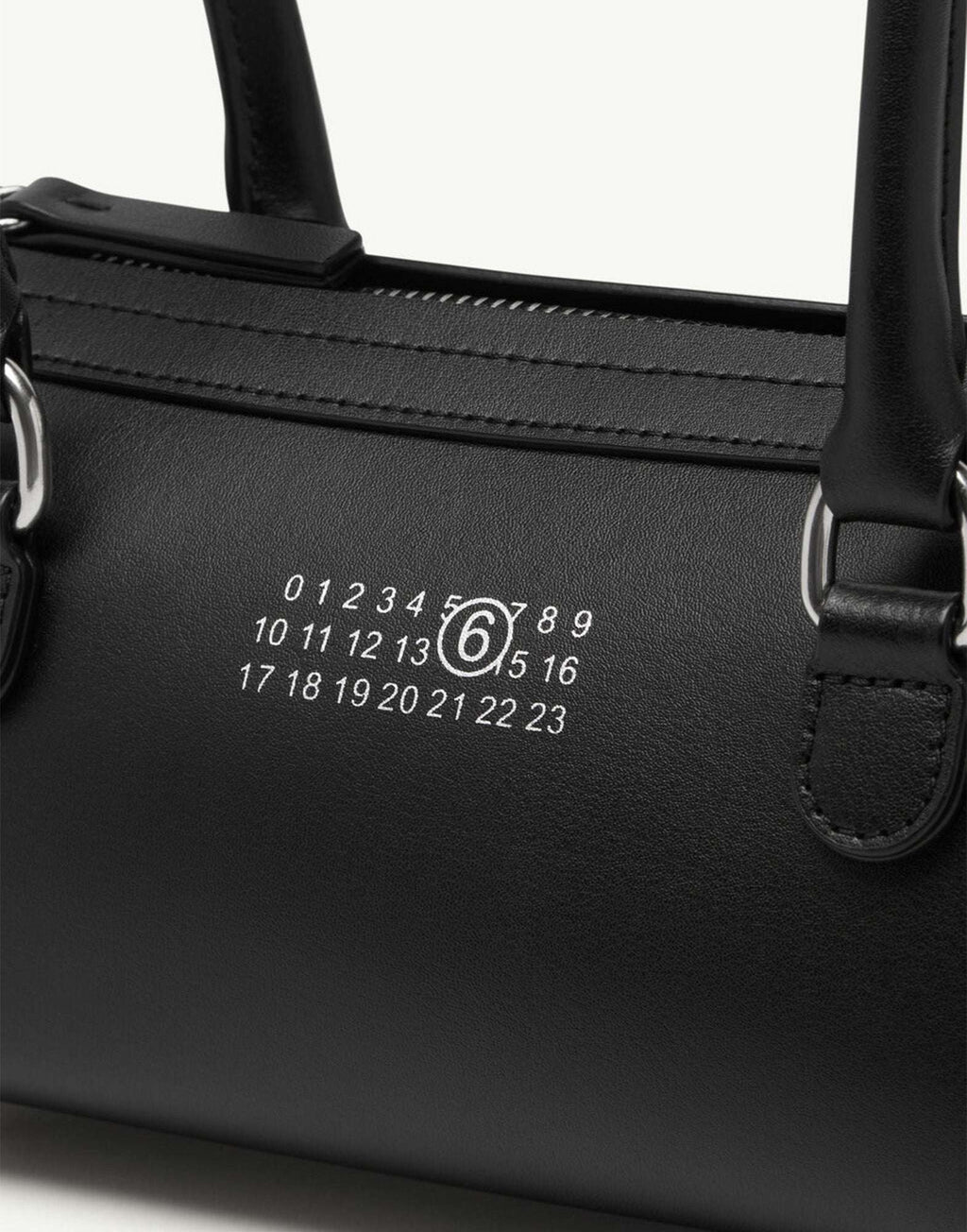 MM6 MAISON MARGIELA Bauletto Shoulder Bag in Pelle Liscia Black