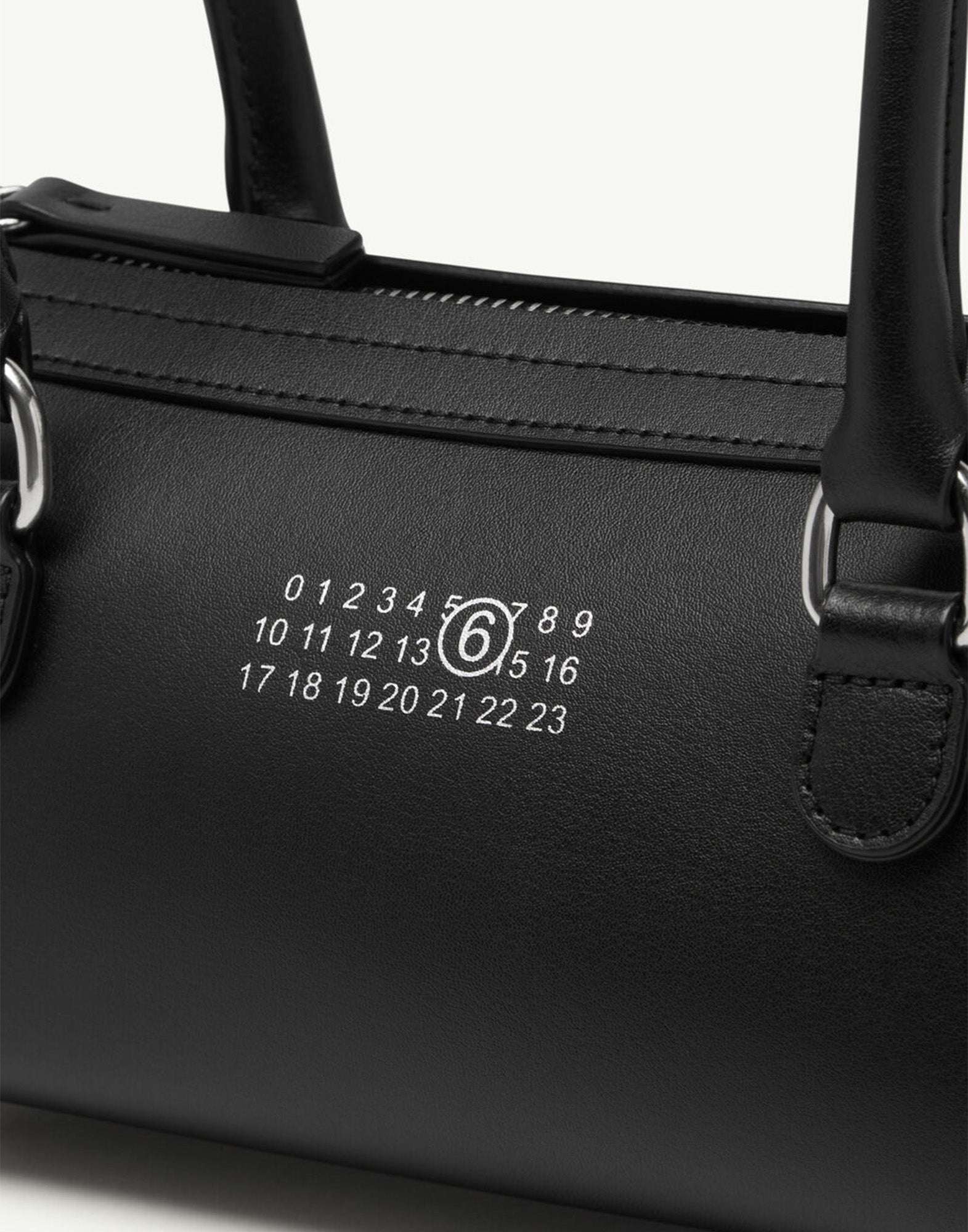 MM6 MAISON MARGIELA Bauletto Shoulder Bag in Pelle Liscia Black
