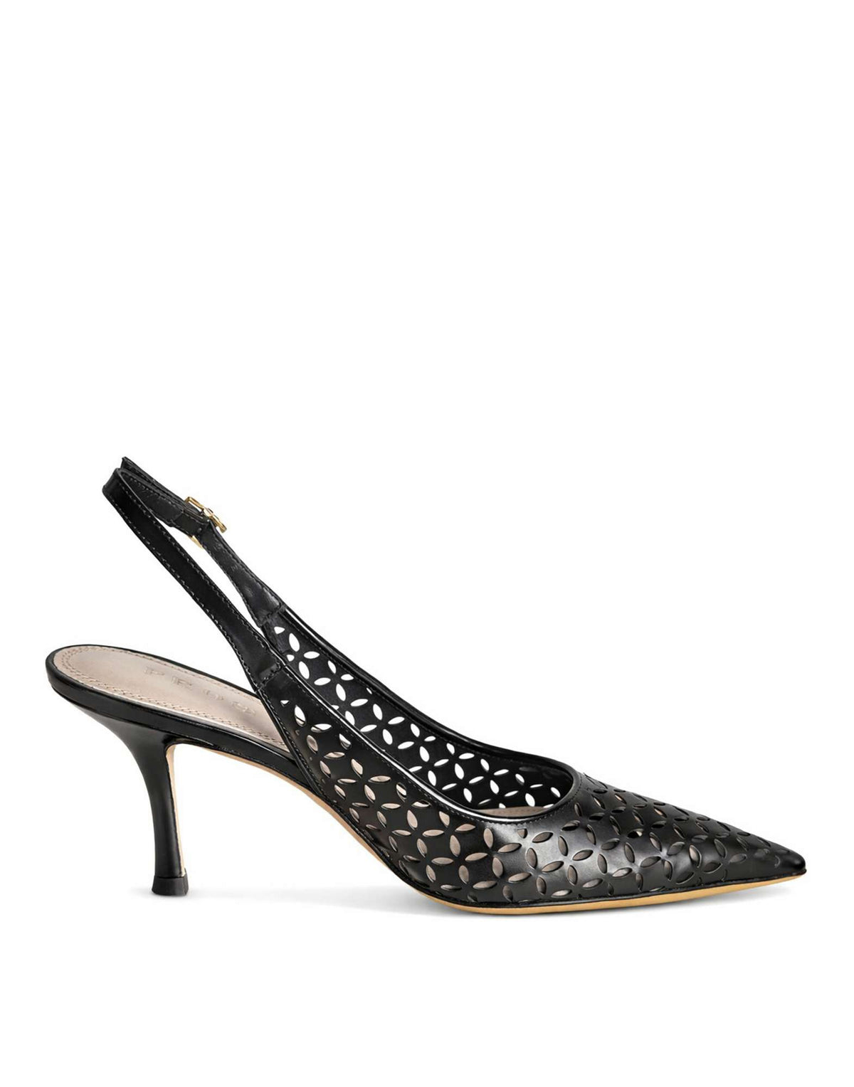 PROSPERINE Slingback in Pelle Spazzolata Traforata Nera