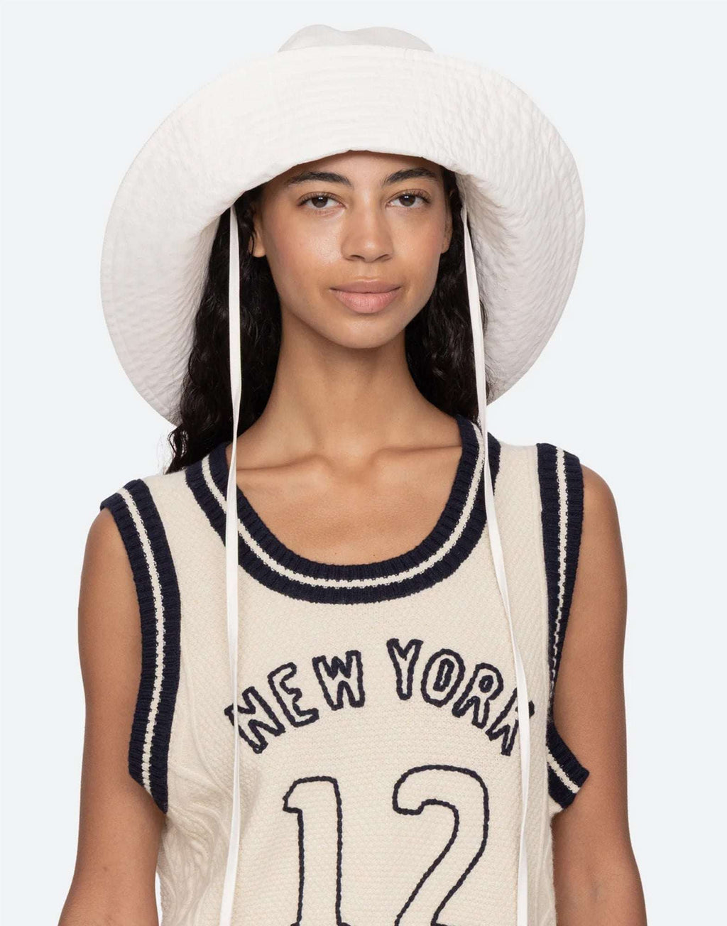 SEA NY Lois Cappello Oversize in Twill di Cotone Cream