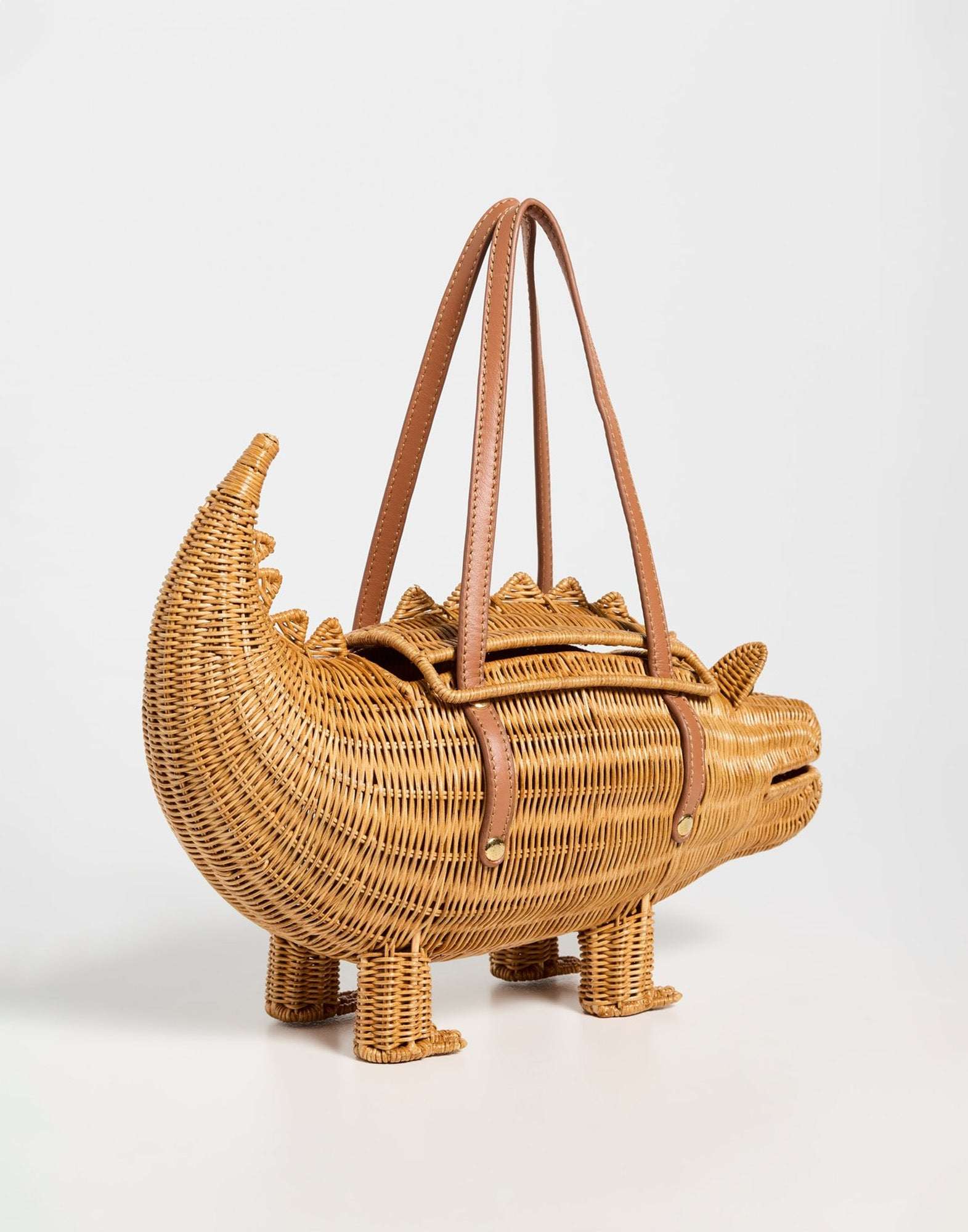 SERPUI Crocodile Bag in Wicker Light Honey