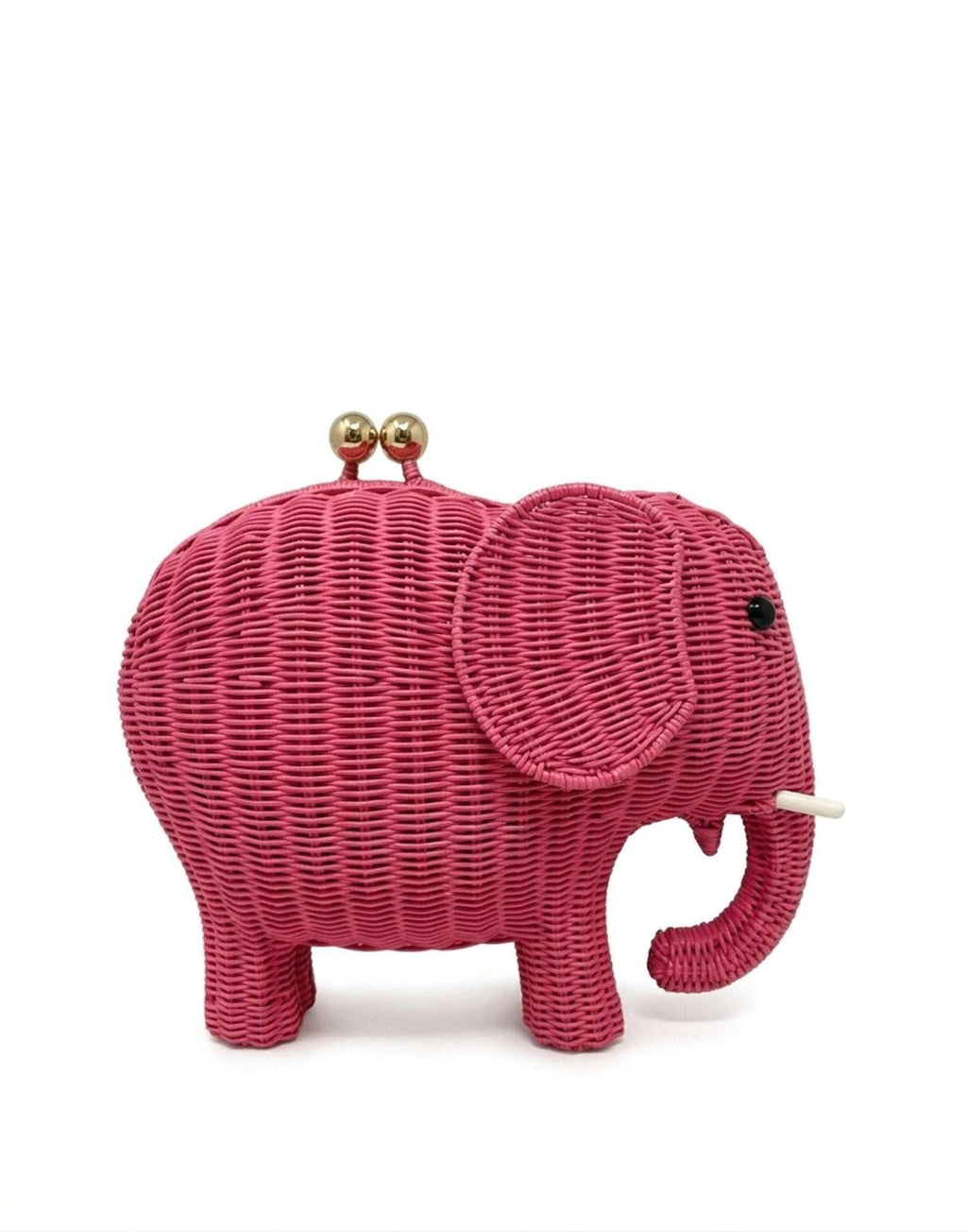 SERPUI Elephant Clutch in Wicker Rosa
