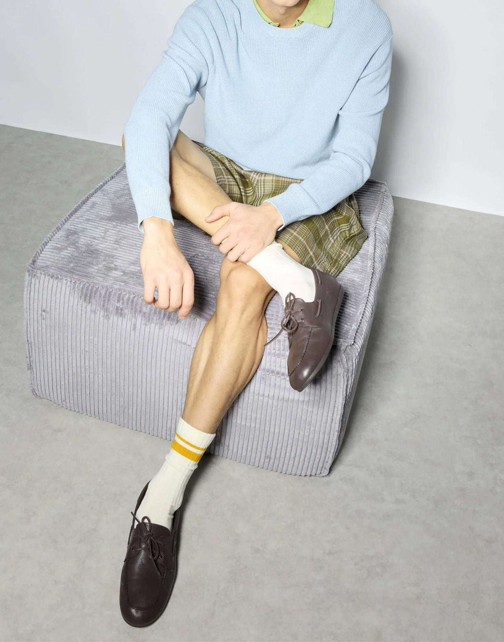 SPERRY TOP-SIDER Slim Boat Shoe in Pelle con Suola Antiscivolo Dark Brown