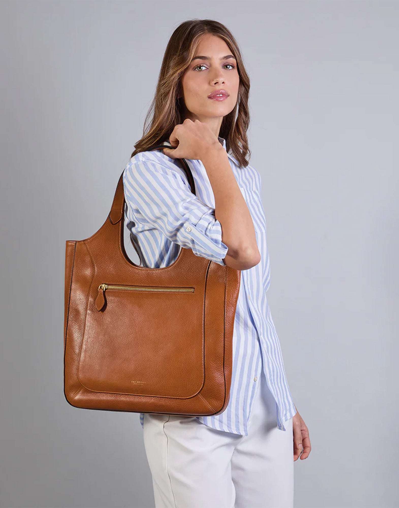 THE BRIDGE Luce Soft Borsa Hobo in Pelle Cognac