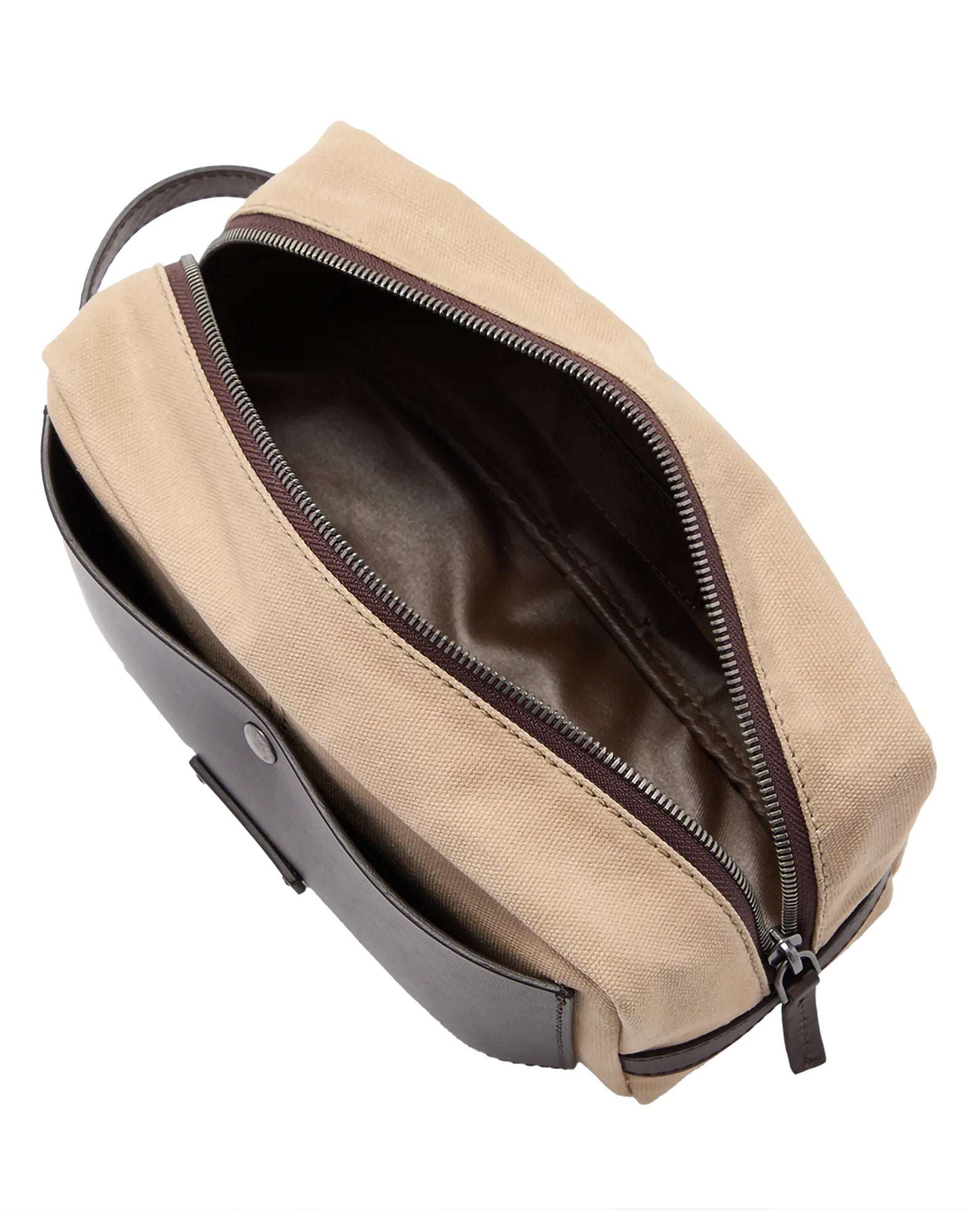 THE BRIDGE Igor Beauty Case in Pelle e Tessuto Natural/Testa Moro