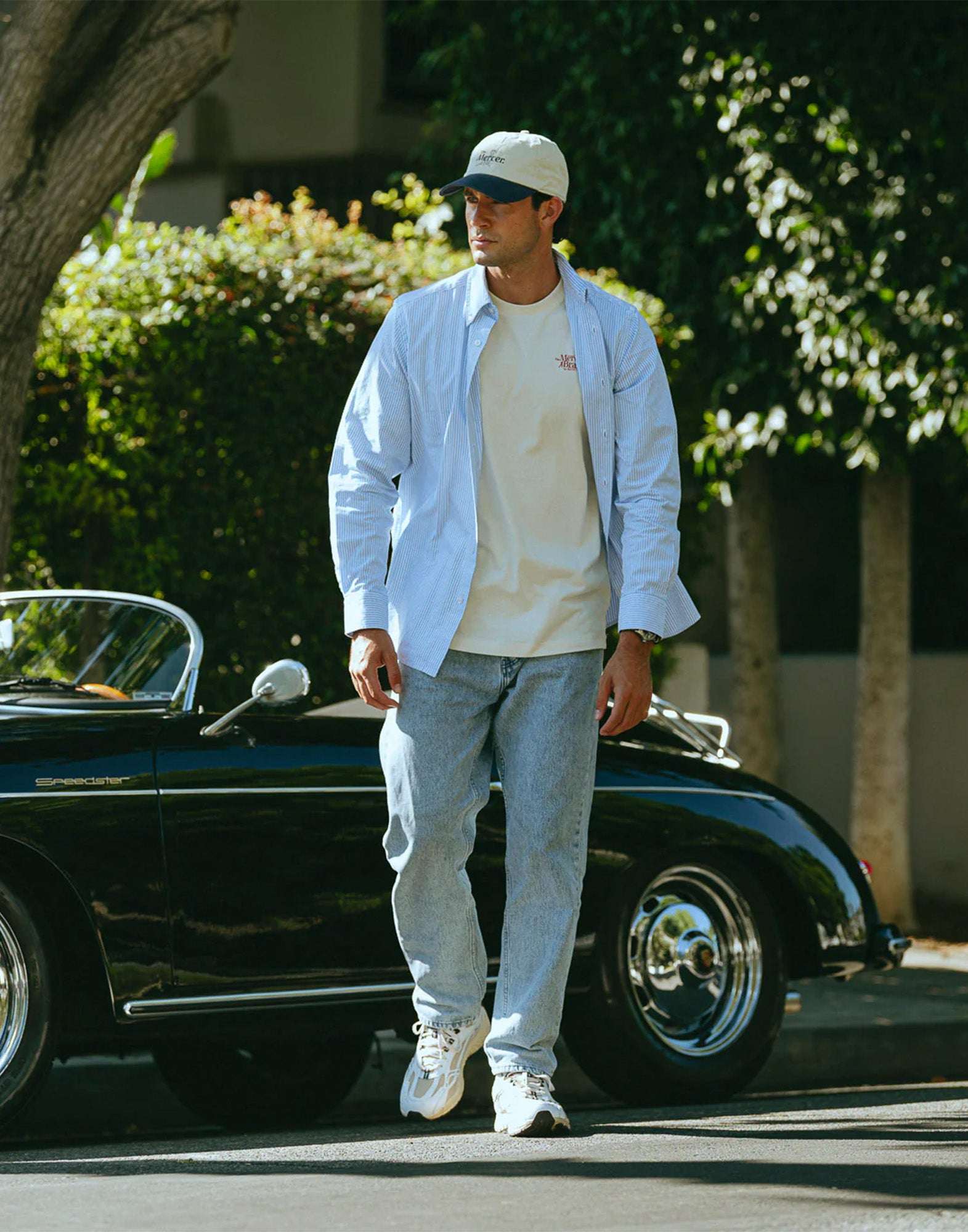 THE MERCER BRAND Re-Run Vintage Nappa Sneakers in Pelle e Mesh White/Brown