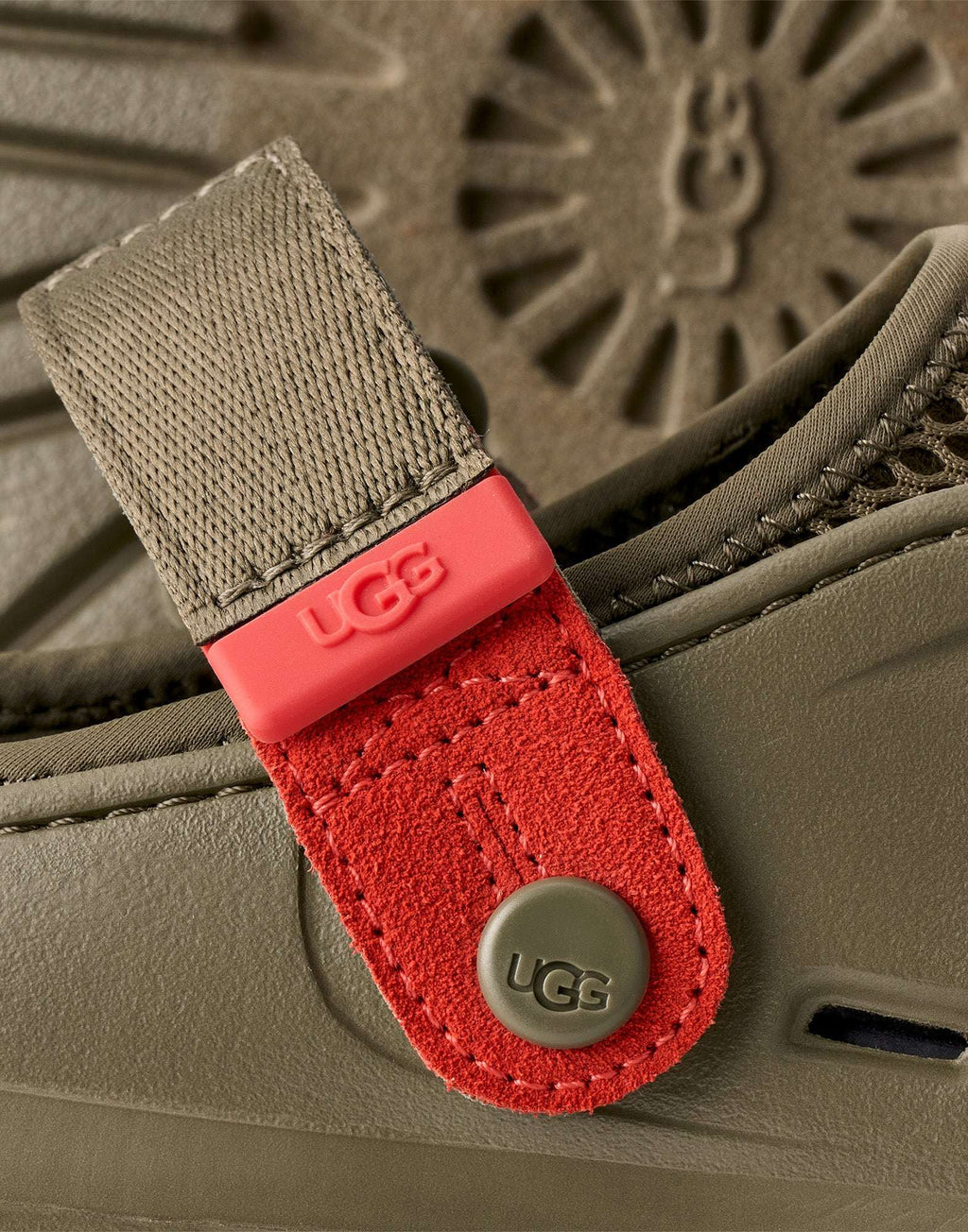 UGG Sabot PeakMod Breathe in Mesh Burnt Olive/Red Pepper