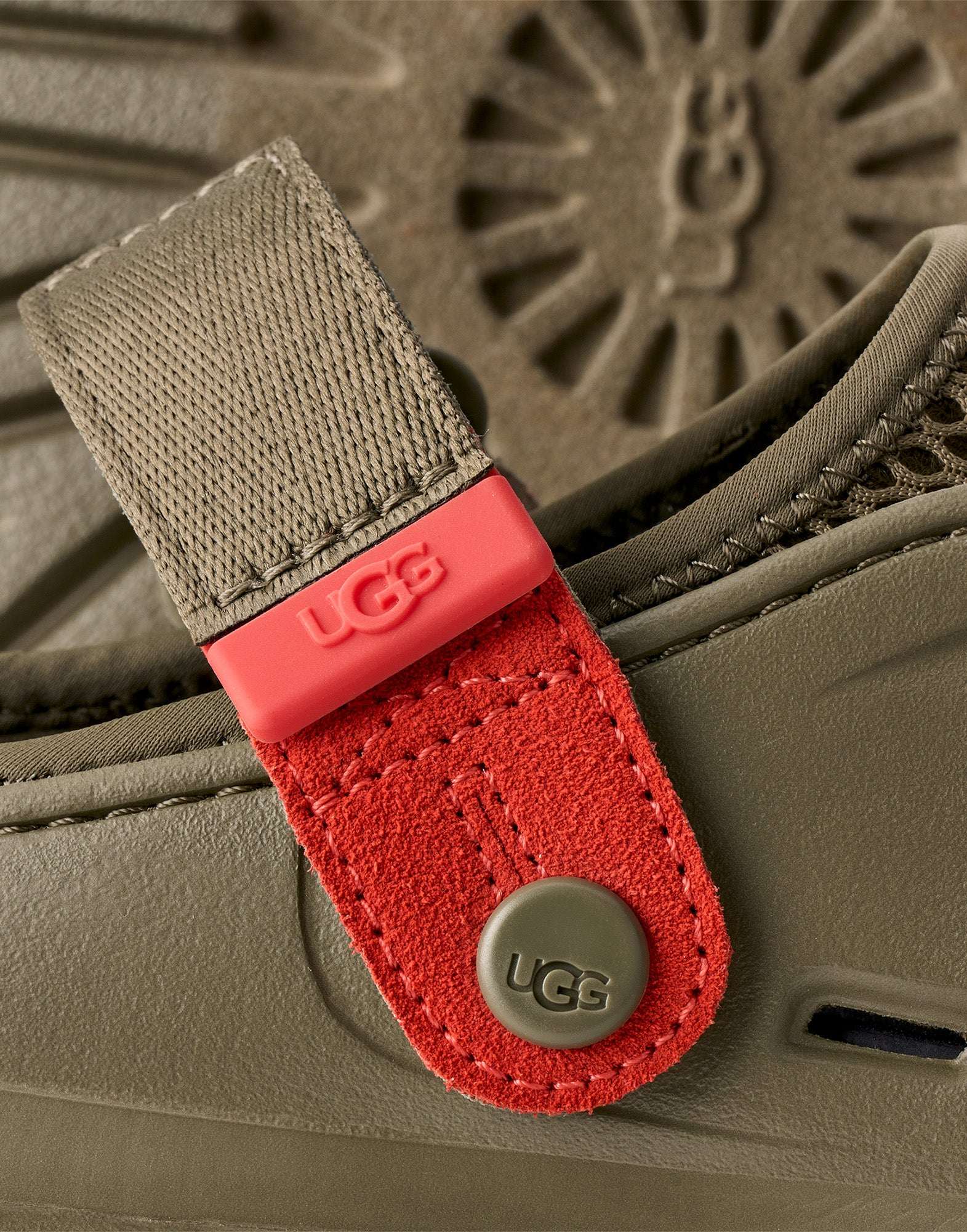 UGG Sabot PeakMod Breathe in Mesh Burnt Olive/Red Pepper