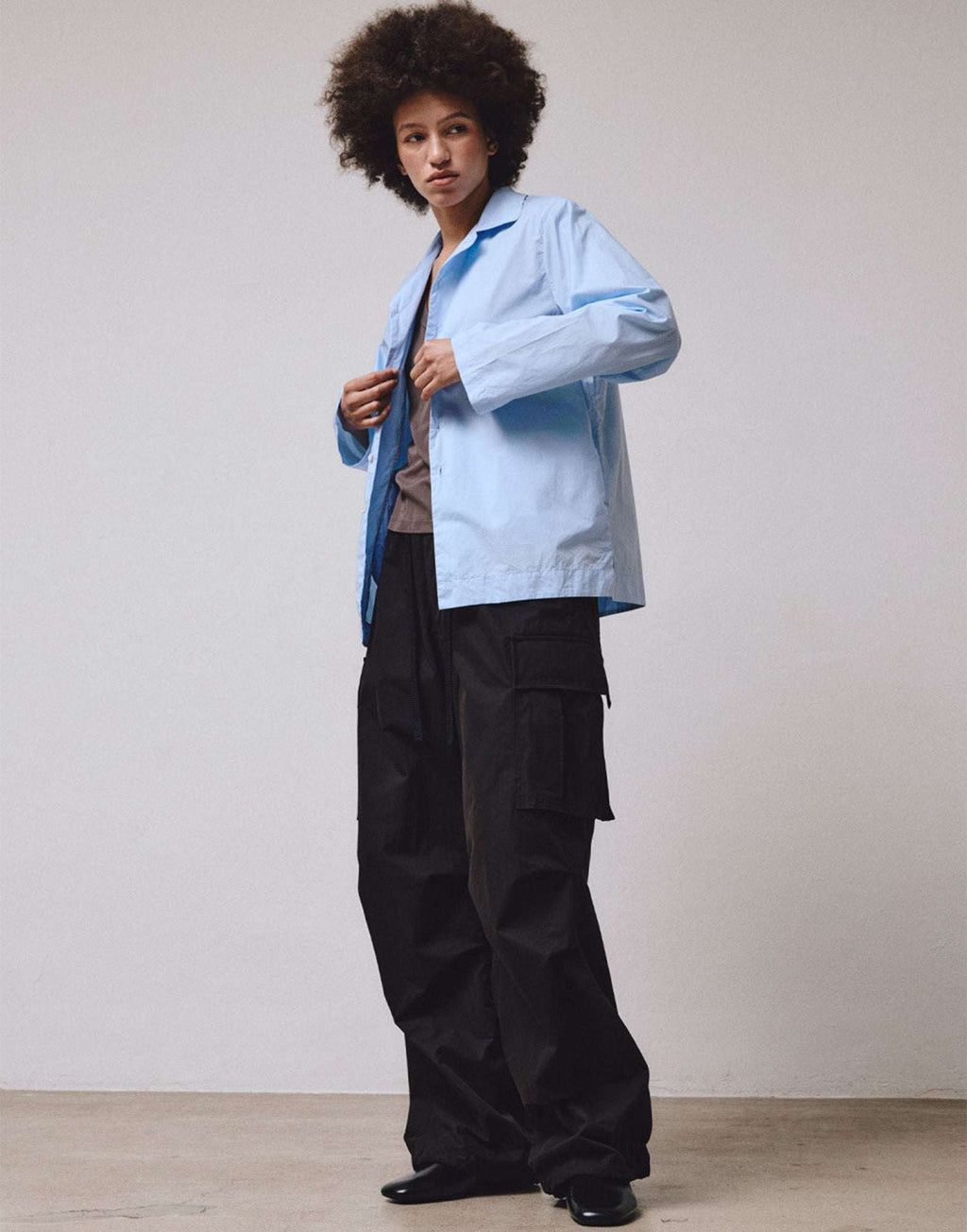 VIS A VIS Camicia in Cotone Button Down Light Blue