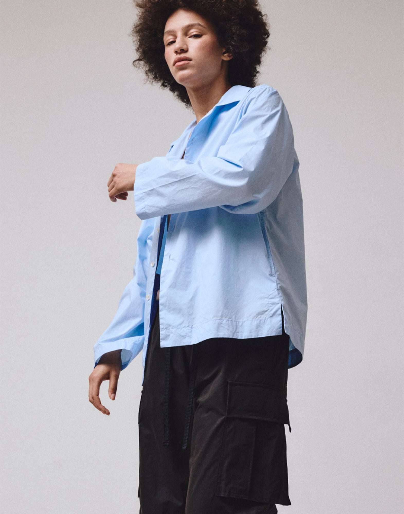 VIS A VIS Camicia in Cotone Button Down Light Blue