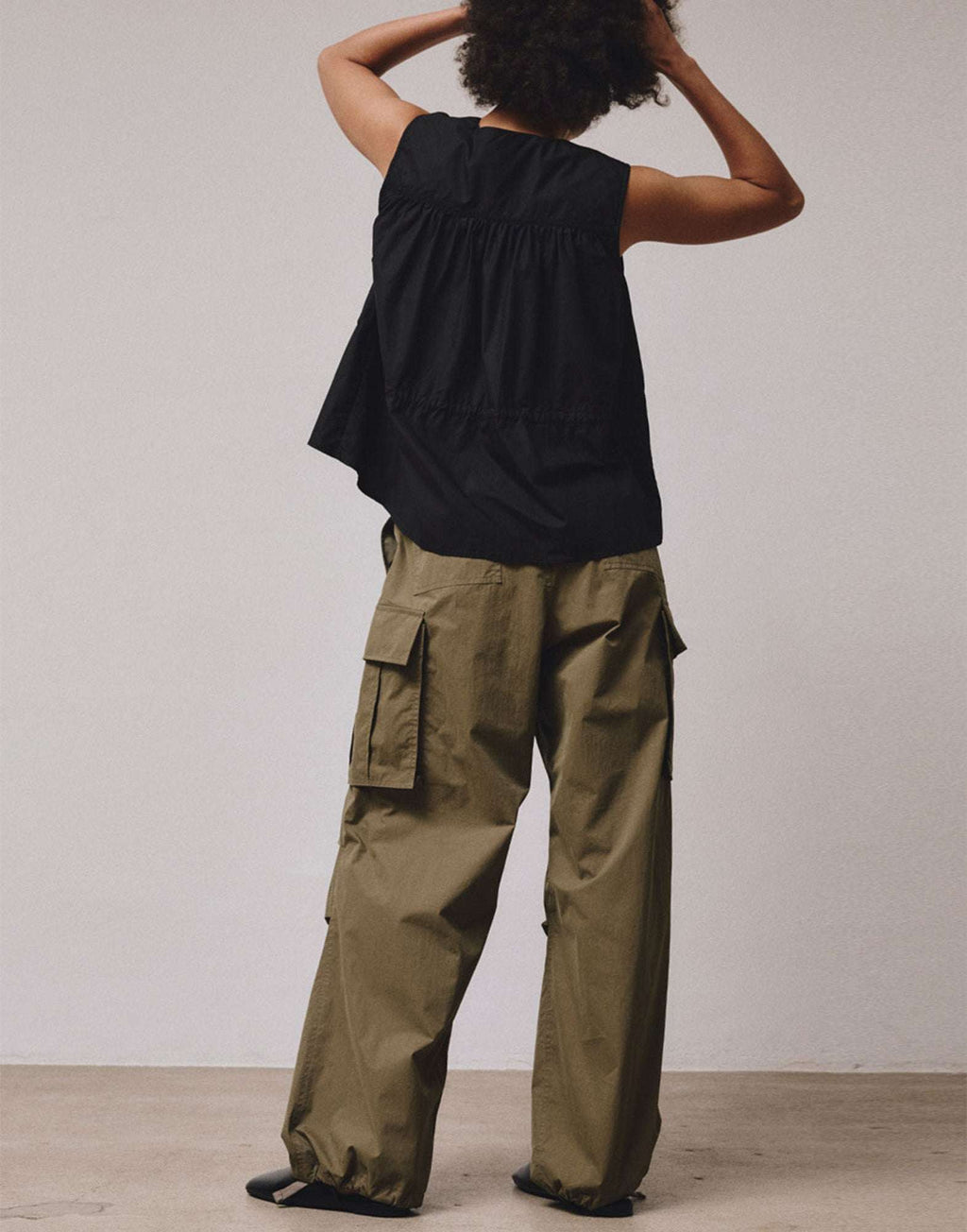 VIS A VIS Pantaloni Cargo in Cotone Nylon Khaki