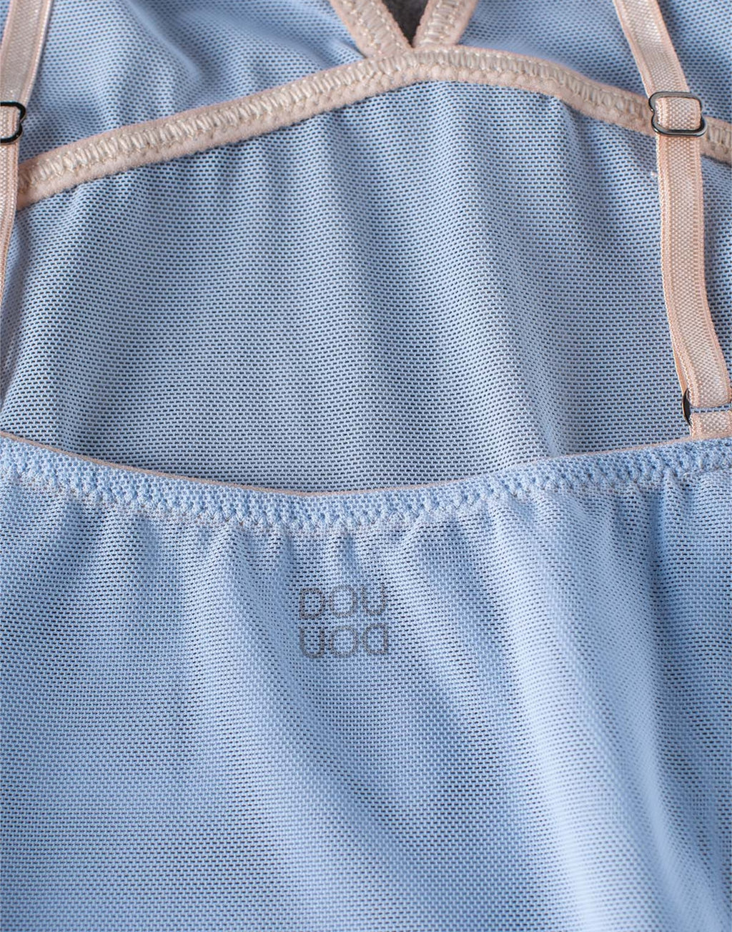 DOUUOD Canotta in Tulle Elasticizzato Azzurro